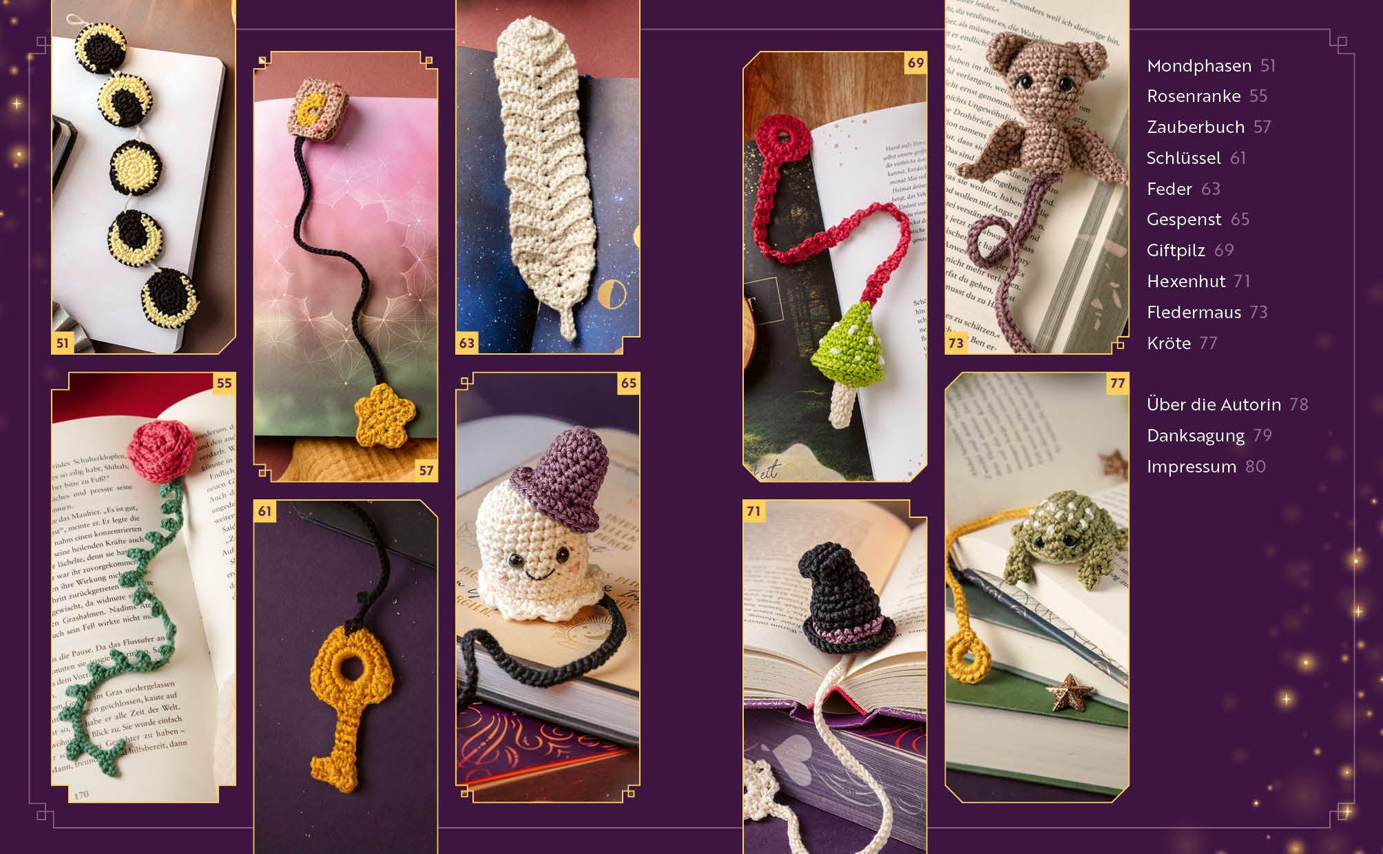 Beispielinhalt (Bild) Magische Amigurumi-Lesezeichen häkeln