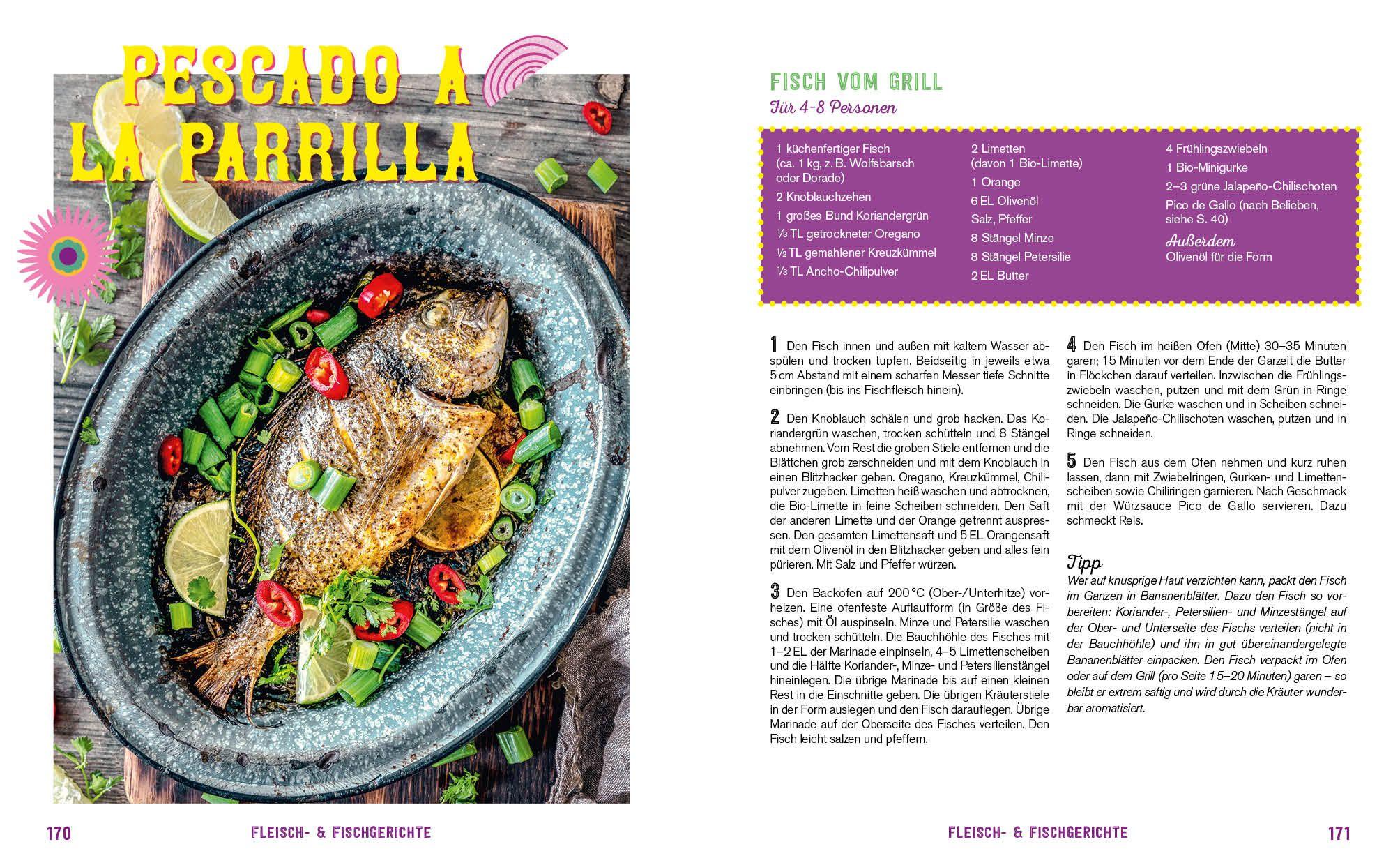 Beispielinhalt (Bild) Fiesta - Das Mexiko-Kochbuch - mit edler Ausstattung und Farbschnitt