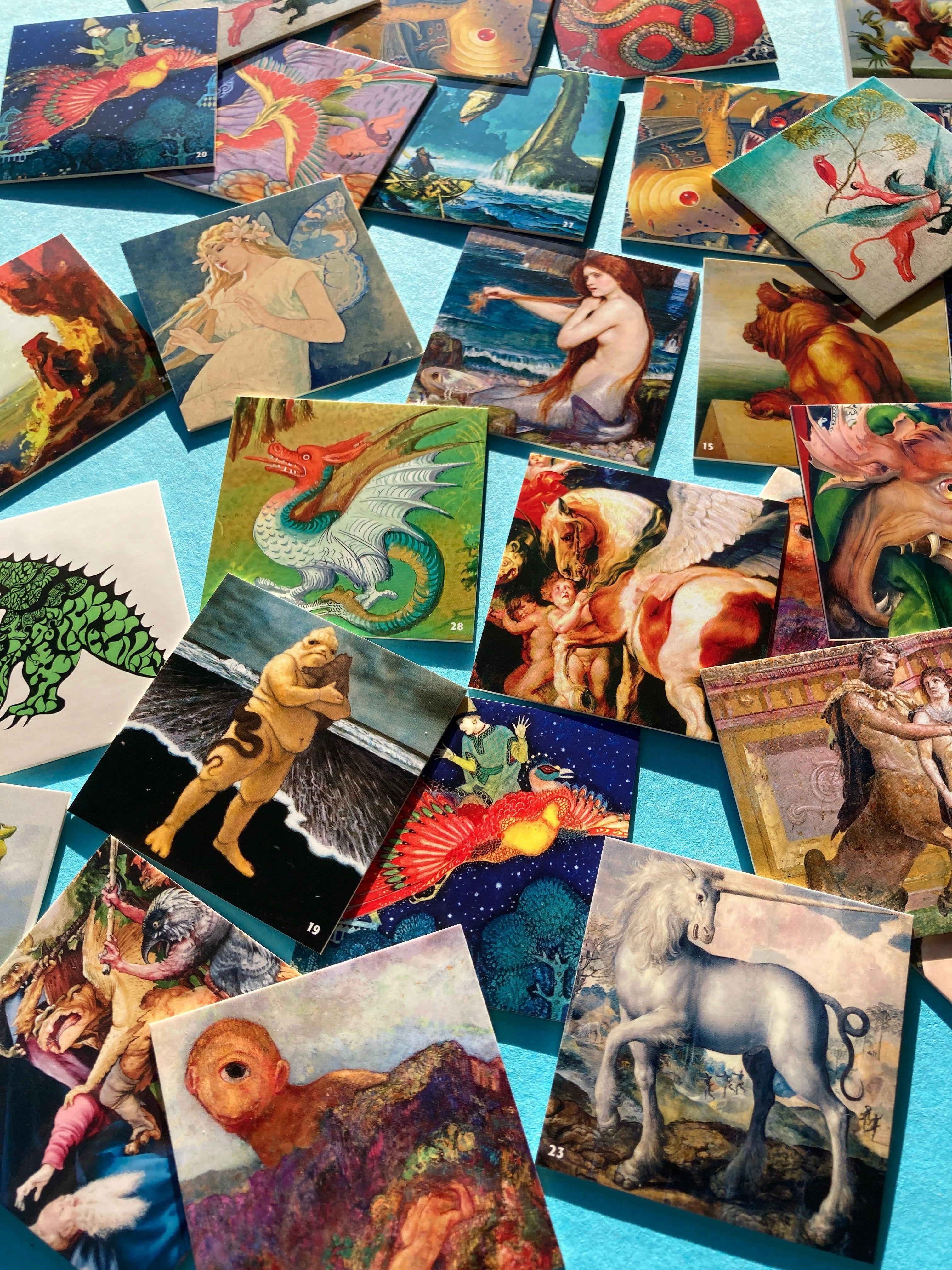 Beispielinhalt (Bild) Die Welt der Fabelwesen. Memo | The World of Fabulous Beasts. Matching Game