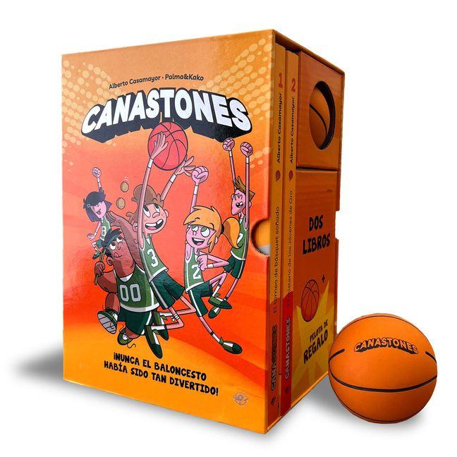 Vorderes Coverbild Estuche Canastones: 2 Libros + Pelota / The Super Hoopers Book Set: 2 Books + Basketball Ball (Spanish Edition)
