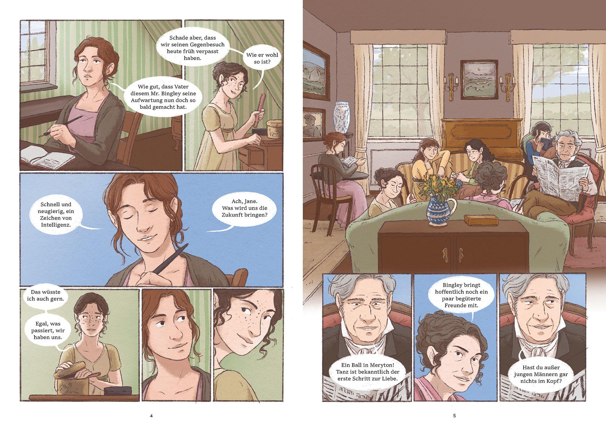 Beispielinhalt (Bild) Stolz und Vorurteil - die Graphic Novel nach Jane Austen
