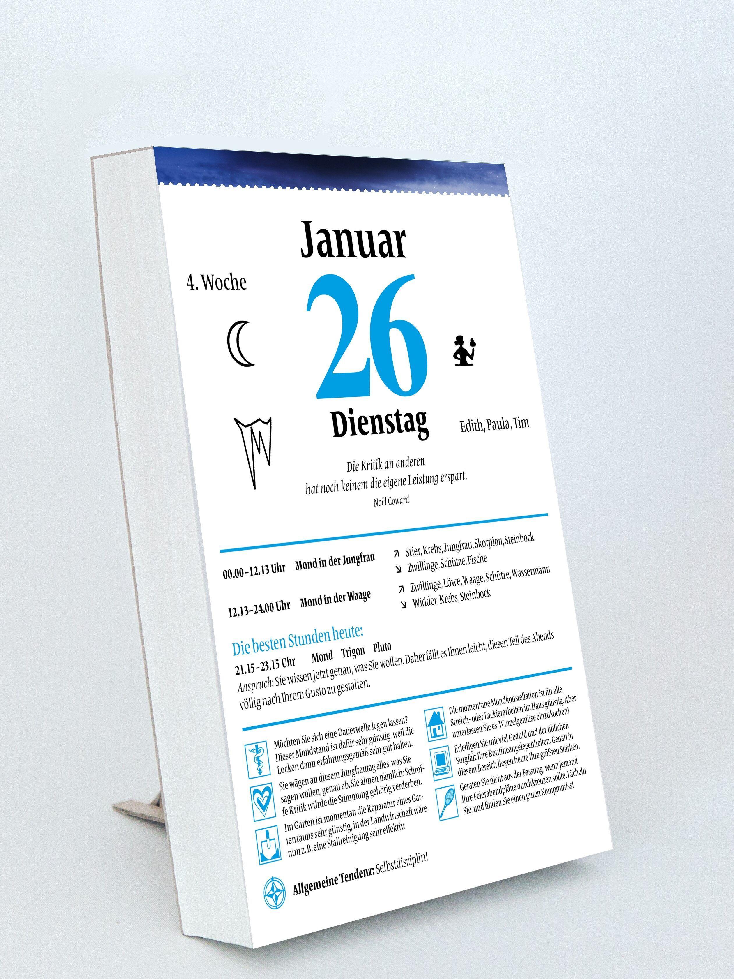 Beispielinhalt (Bild) Mondkalender für jeden Tag 2027