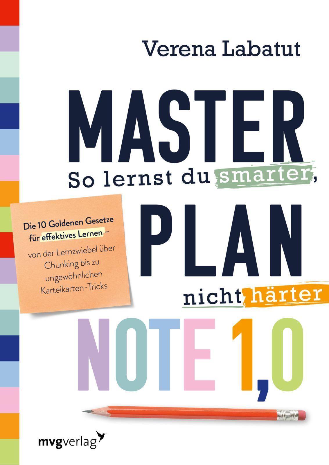 Vorderes Coverbild Masterplan Note 1,0 - So lernst du smarter, nicht härter