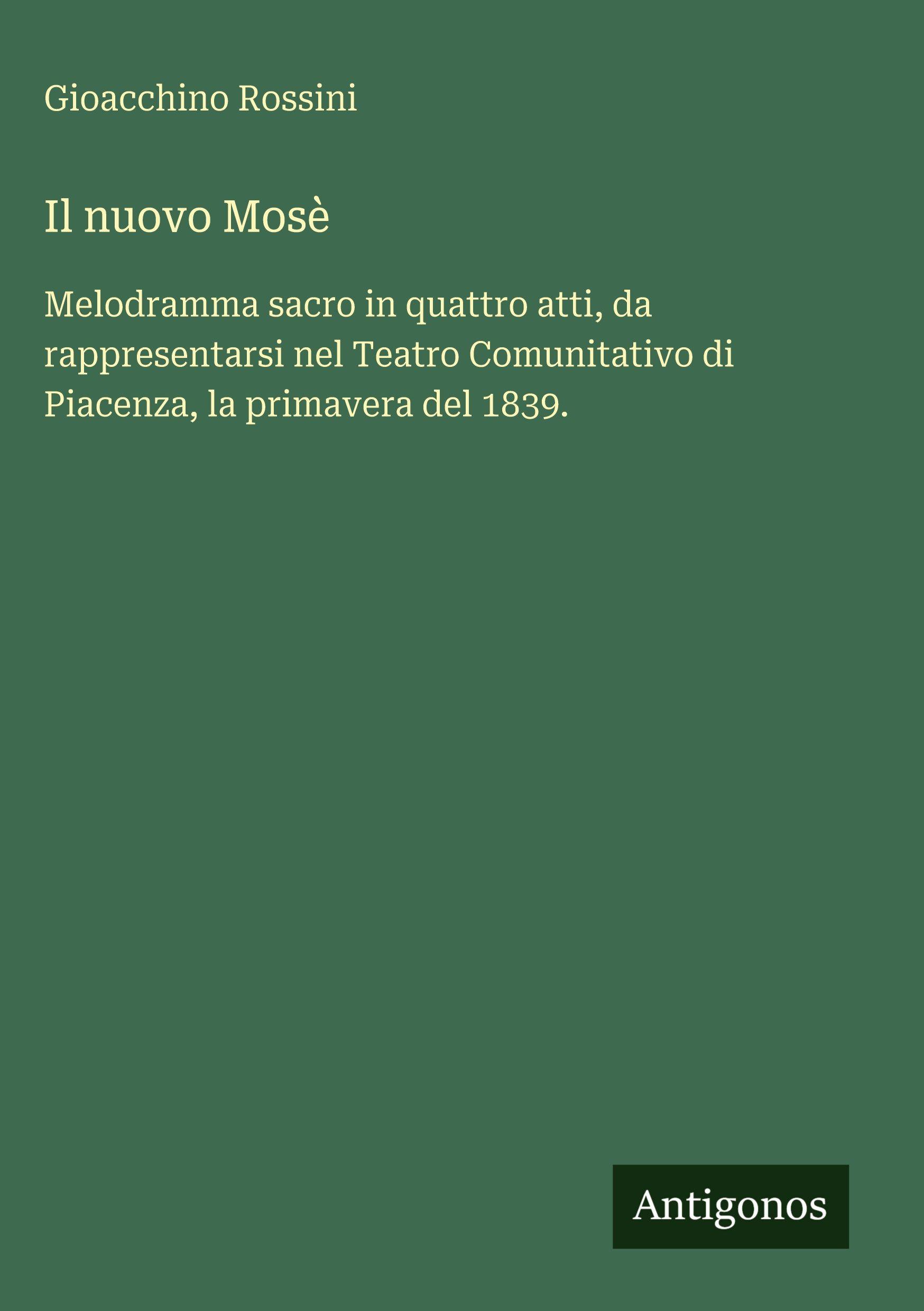 Vorderes Coverbild Il nuovo Mosè