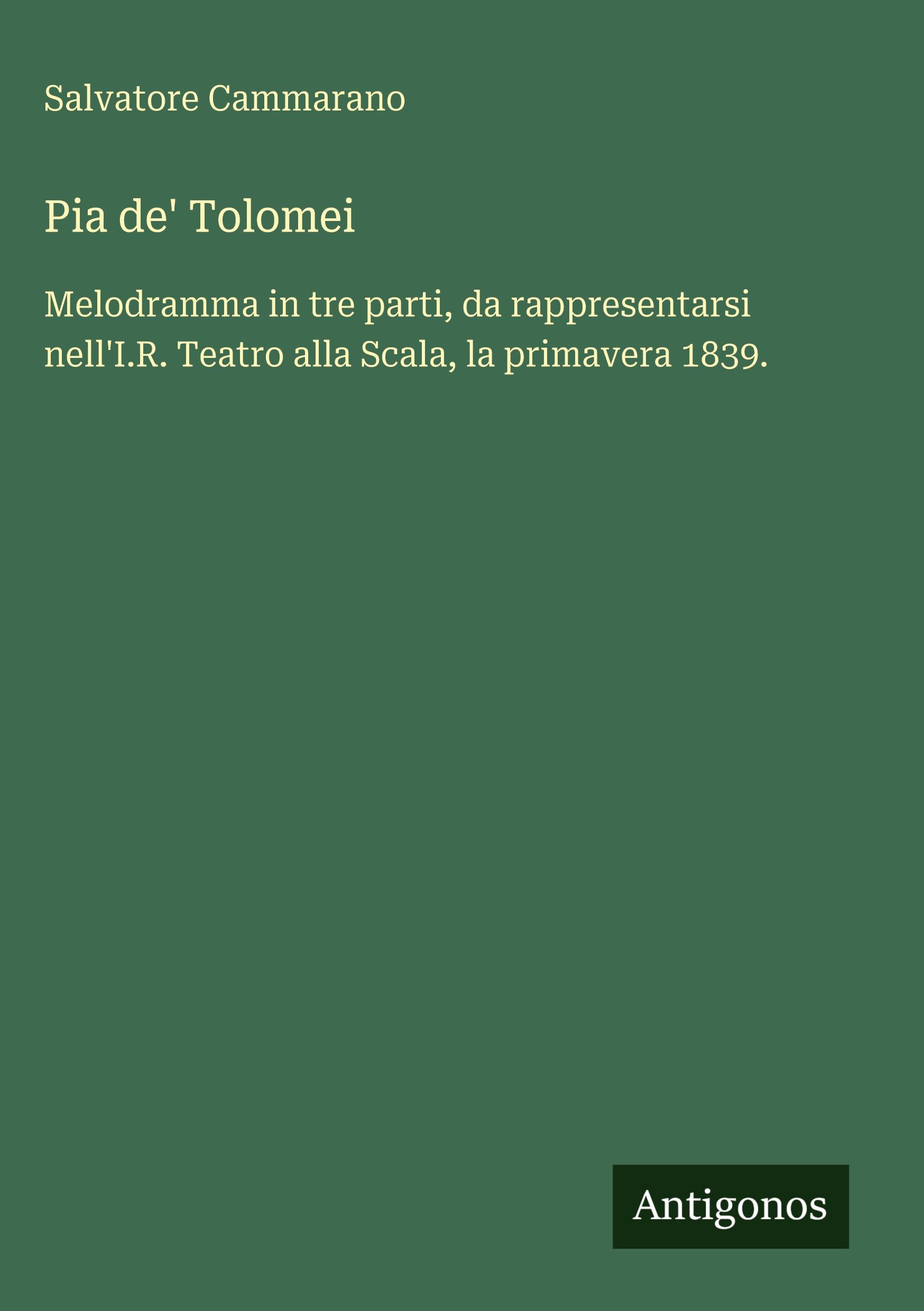 Vorderes Coverbild Pia de' Tolomei