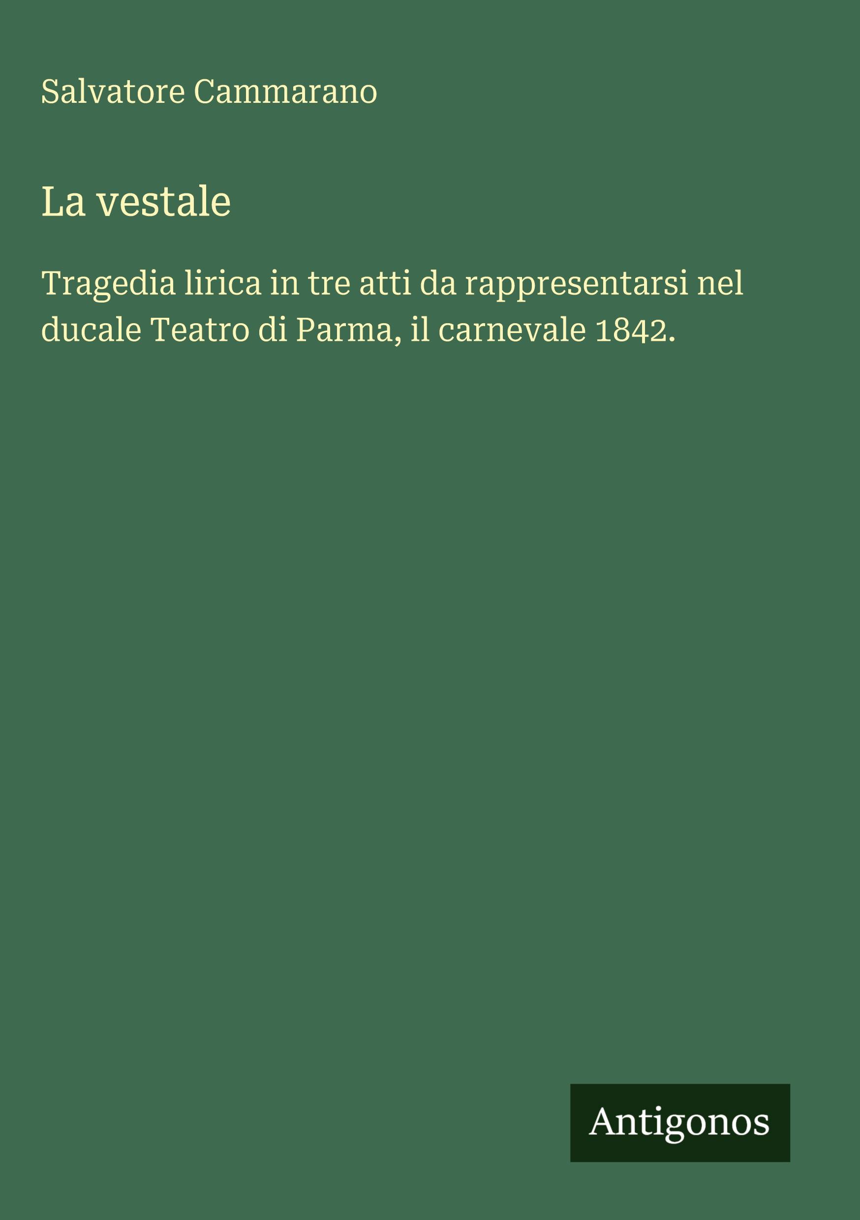 Vorderes Coverbild La vestale