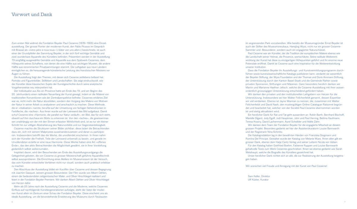 Beispielinhalt (Bild) Paul Cezanne - Wegbereiter der Moderne | Ausstellungskatalog zur Fondation Beyeler | Form, Farbe, Licht - Spätwerk, Stillleben, Landschaften, Porträts