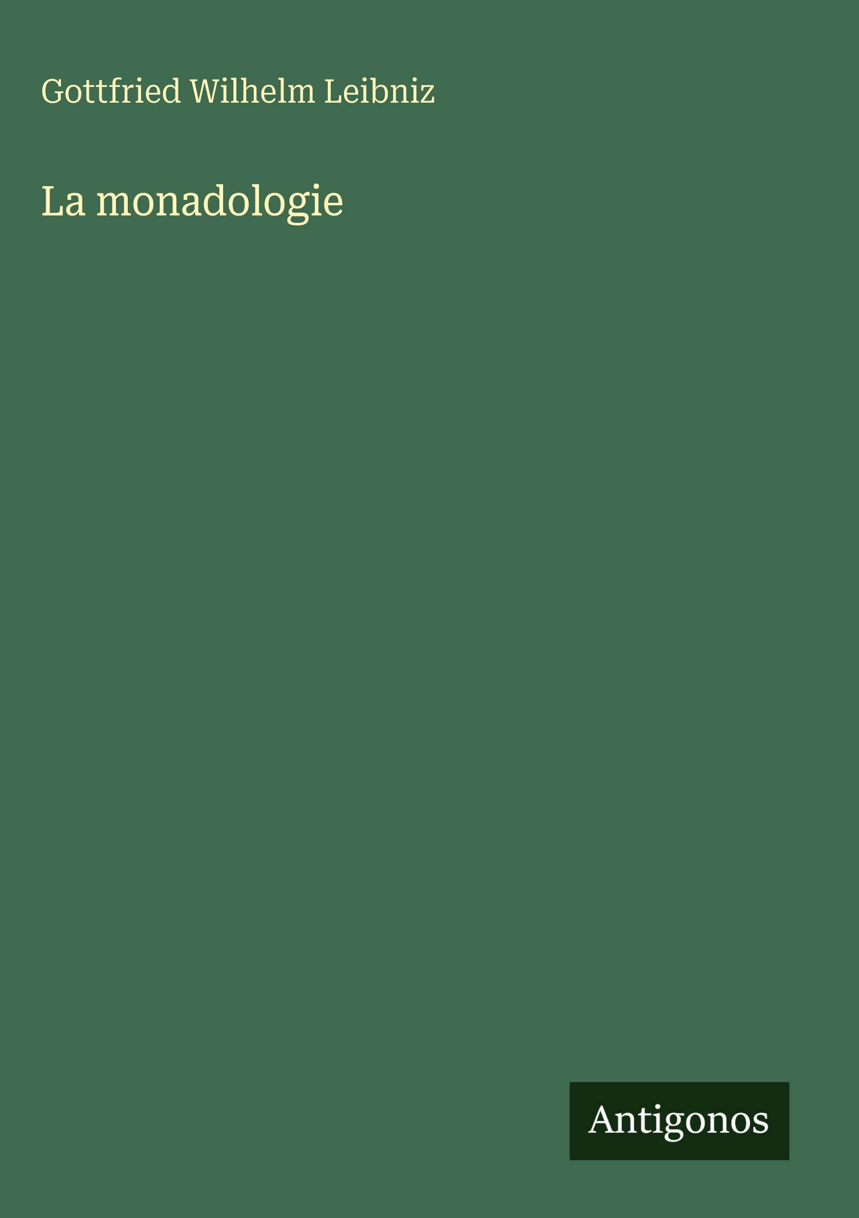 Vorderes Coverbild La monadologie