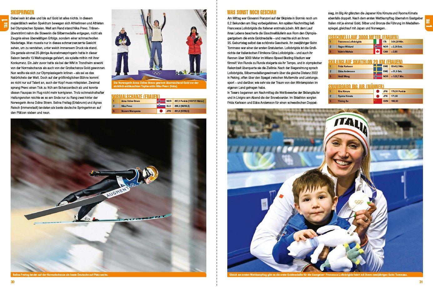 Beispielinhalt (Bild) Olympische Winterspiele - Die XXV. Winterspiele in Mailand/Cortina d'Ampezzo/Norditalien. Mit Stars wie Johannes Lochner, Philipp Raimund, Laura Nolte, Tobias Wendl,