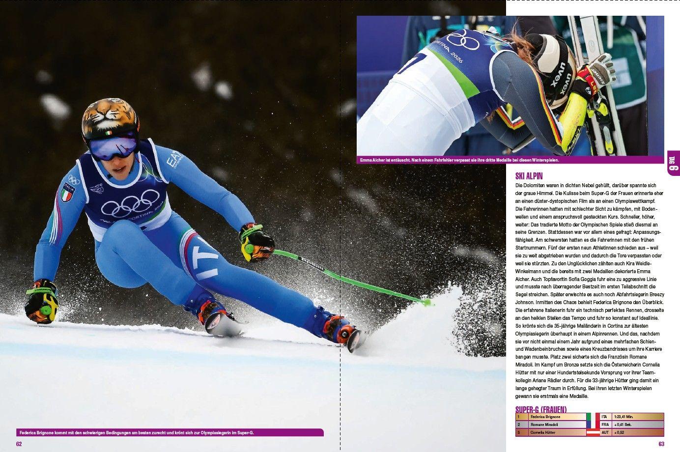 Beispielinhalt (Bild) Olympische Winterspiele - Die XXV. Winterspiele in Mailand/Cortina d'Ampezzo/Norditalien. Mit Stars wie Johannes Lochner, Philipp Raimund, Laura Nolte, Tobias Wendl,