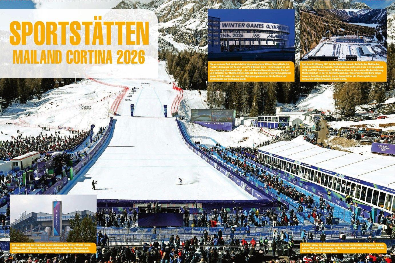 Beispielinhalt (Bild) Olympische Winterspiele - Die XXV. Winterspiele in Mailand/Cortina d'Ampezzo/Norditalien. Mit Stars wie Johannes Lochner, Philipp Raimund, Laura Nolte, Tobias Wendl,