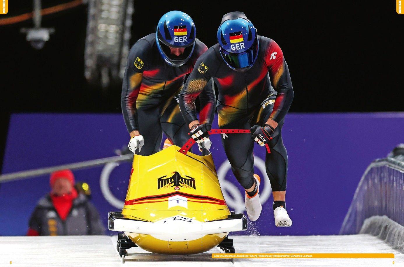 Beispielinhalt (Bild) Olympische Winterspiele - Die XXV. Winterspiele in Mailand/Cortina d'Ampezzo/Norditalien. Mit Stars wie Johannes Lochner, Philipp Raimund, Laura Nolte, Tobias Wendl,