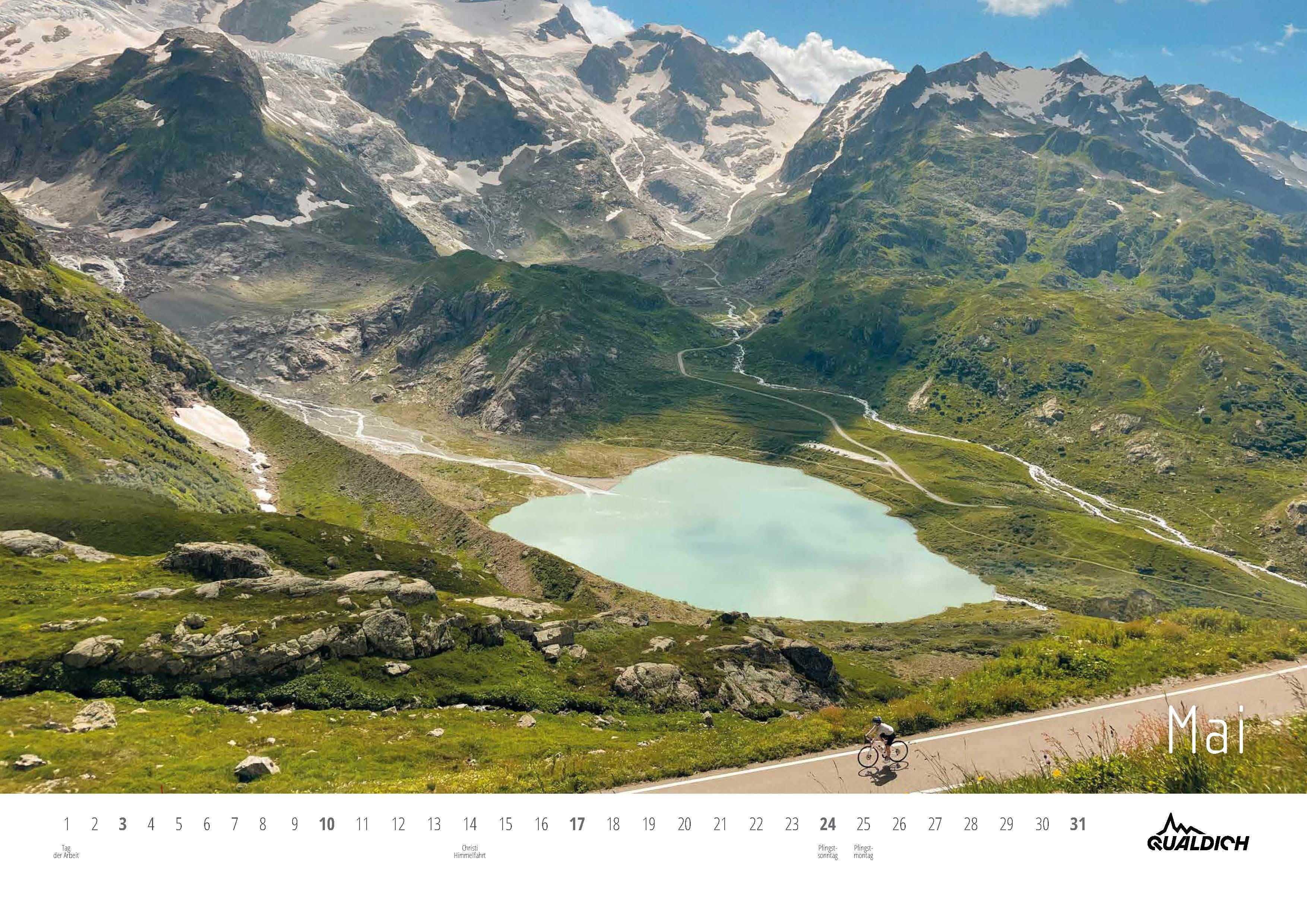 Beispielinhalt (Bild) quäldich.de-Rennrad-Kalender 2026 Format DIN A2