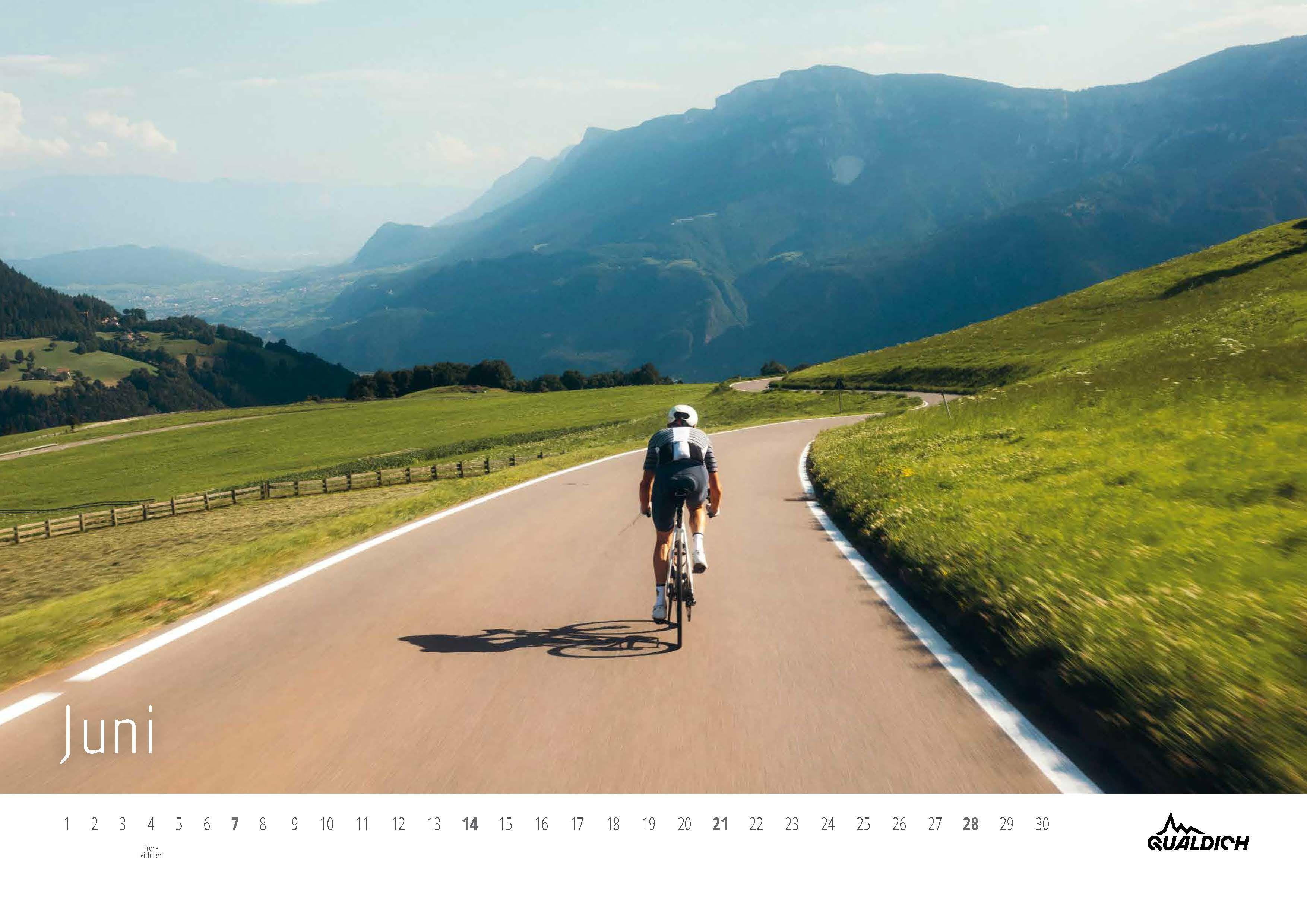 Beispielinhalt (Bild) quäldich.de-Rennrad-Kalender 2026 Format DIN A2