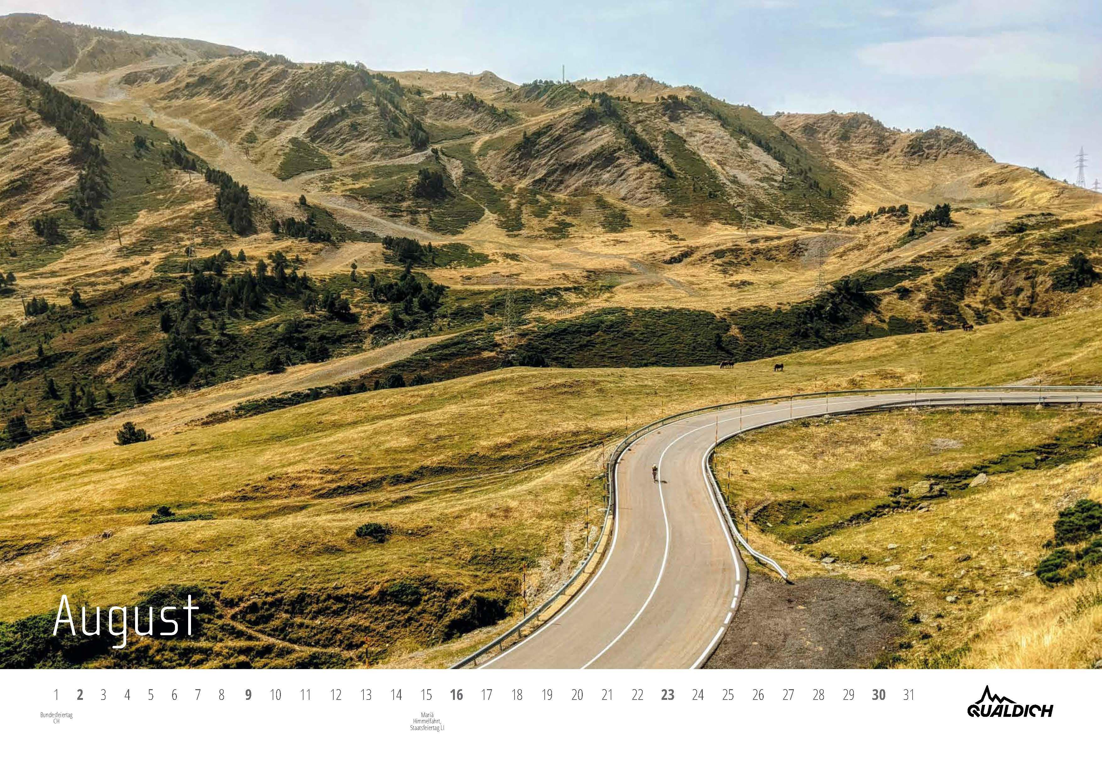 Beispielinhalt (Bild) quäldich.de-Rennrad-Kalender 2026 Format DIN A2