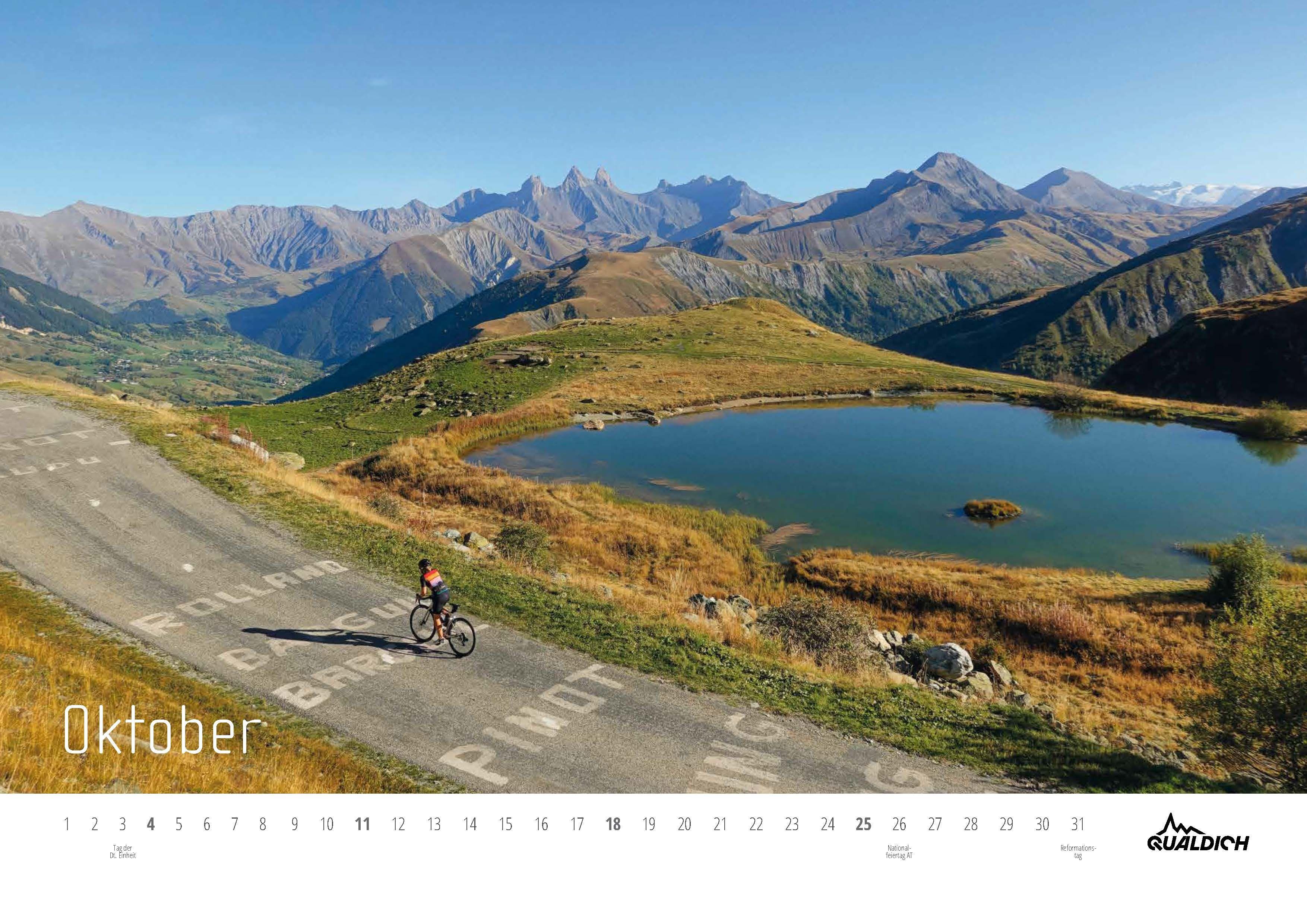 Beispielinhalt (Bild) quäldich.de-Rennrad-Kalender 2026 Format DIN A2