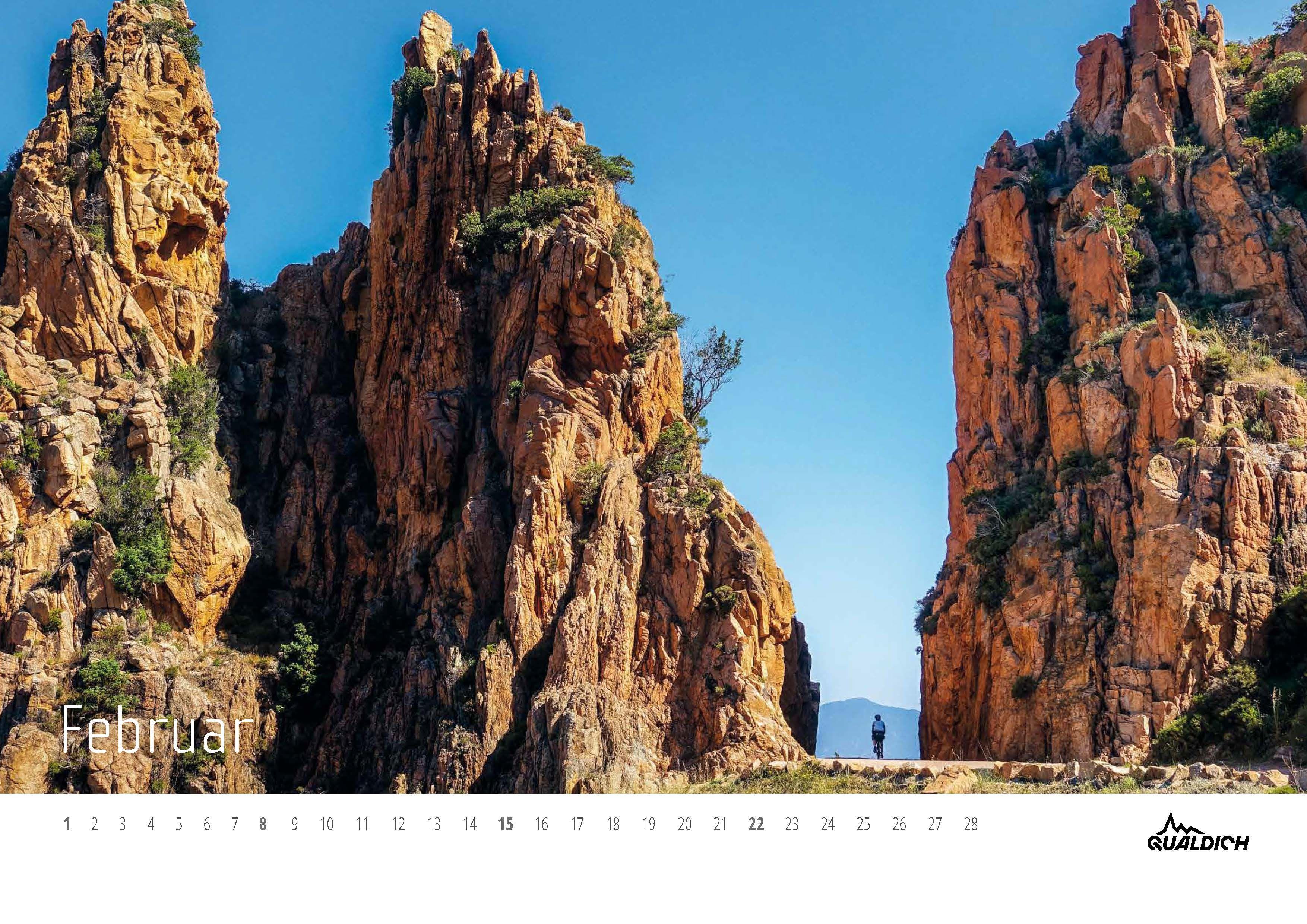 Beispielinhalt (Bild) quäldich.de-Rennrad-Kalender 2026 Format DIN A2