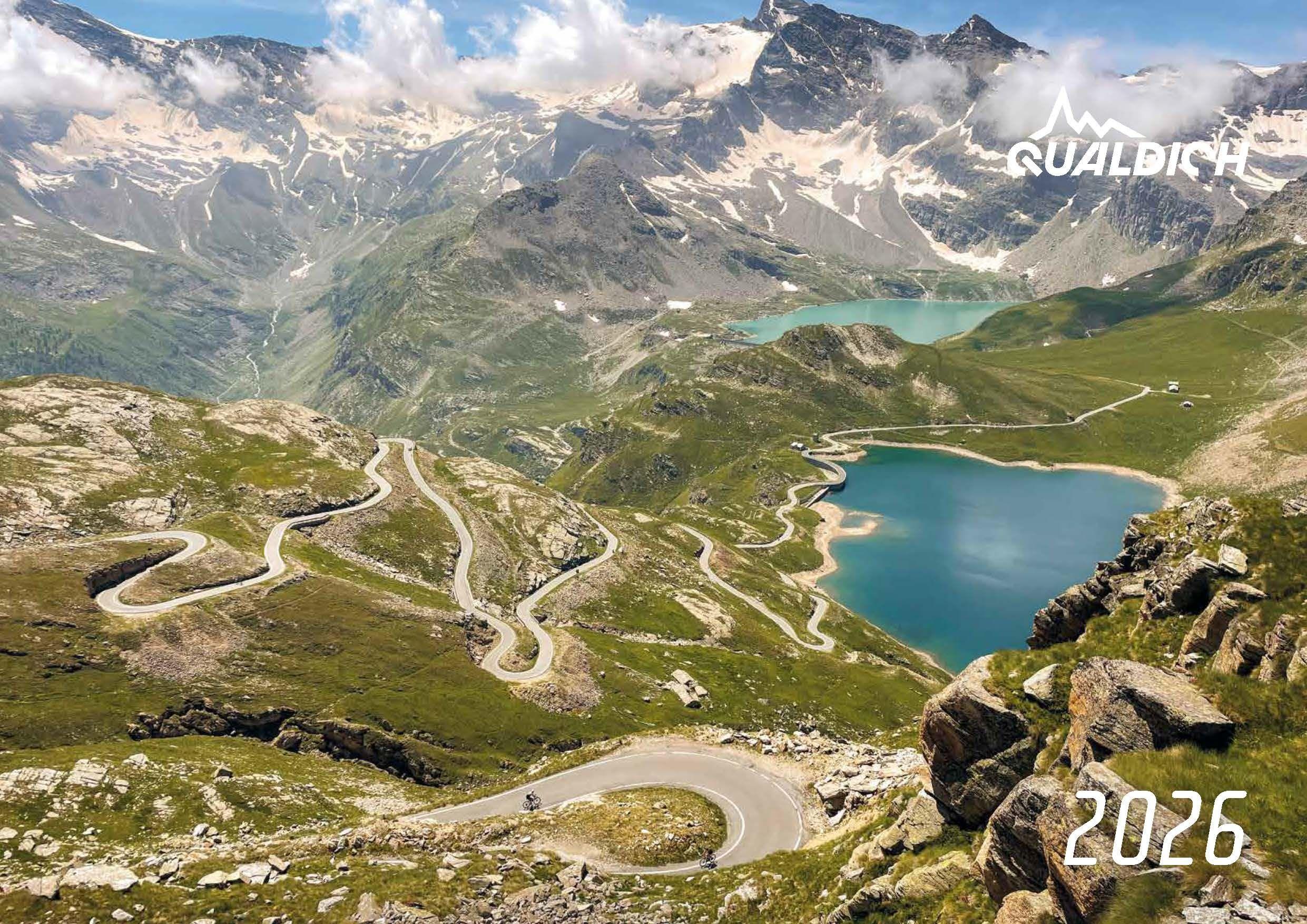 Vorderes Coverbild quäldich.de-Rennrad-Kalender 2026 Format DIN A3