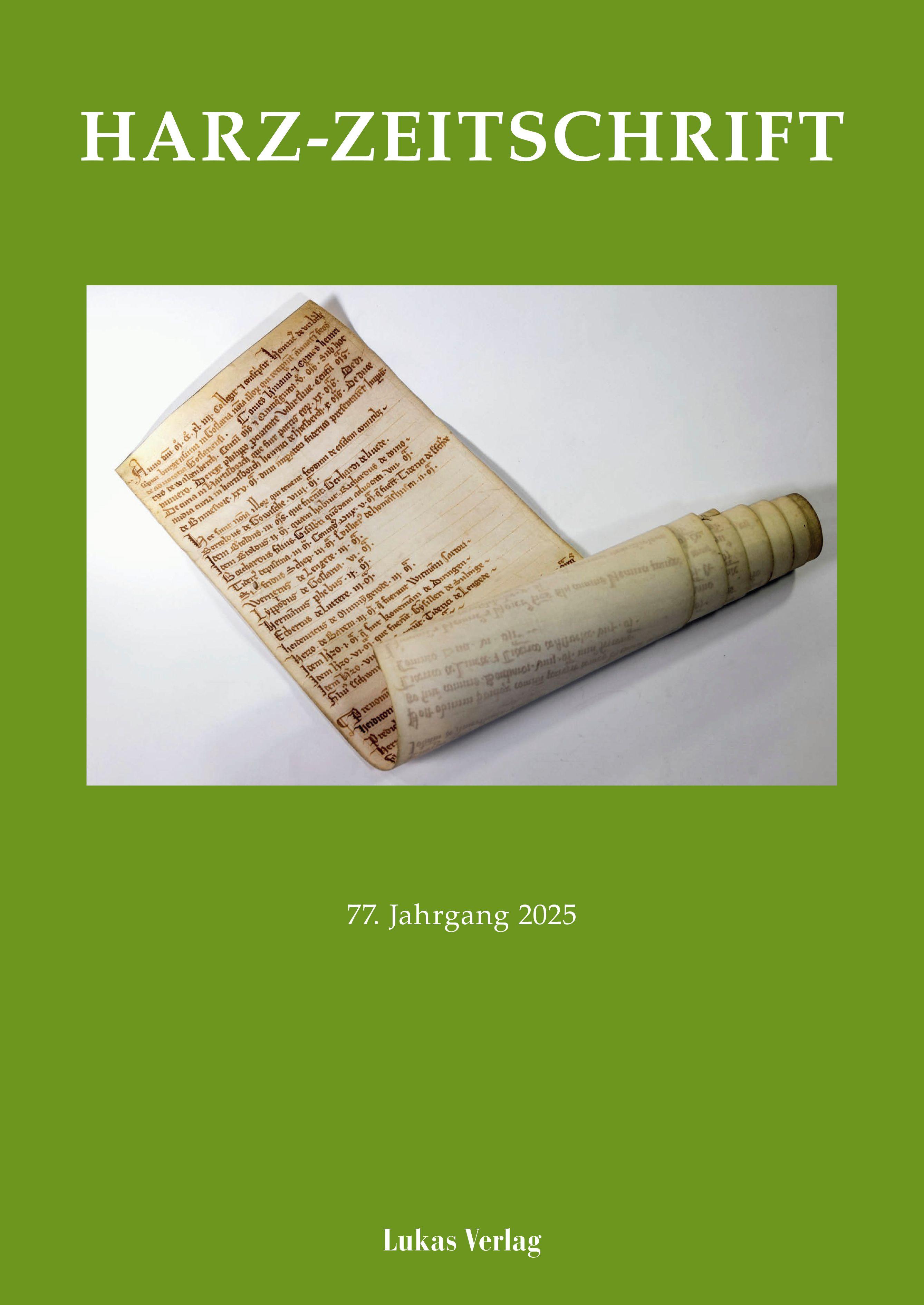 Vorderes Coverbild Harz-Zeitschrift für den Harz-Verein für Geschichte und Altertumskunde / Harz-Zeitschrift