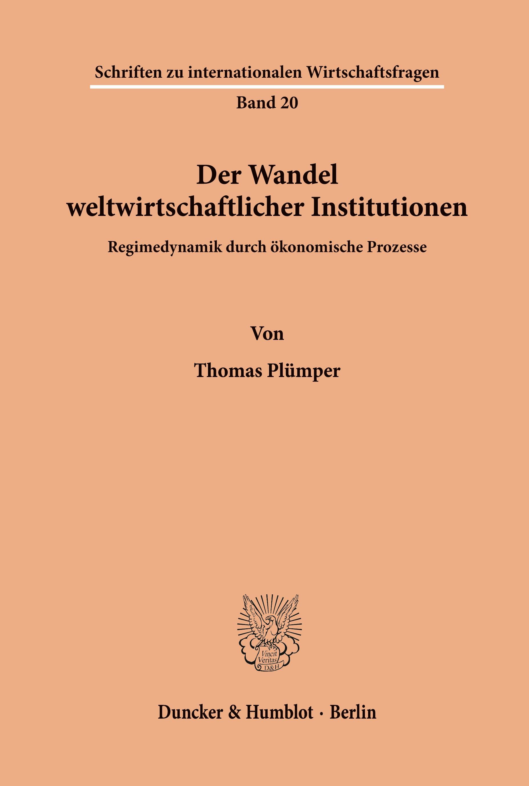 Vorderes Coverbild Der Wandel weltwirtschaftlicher Institutionen.
