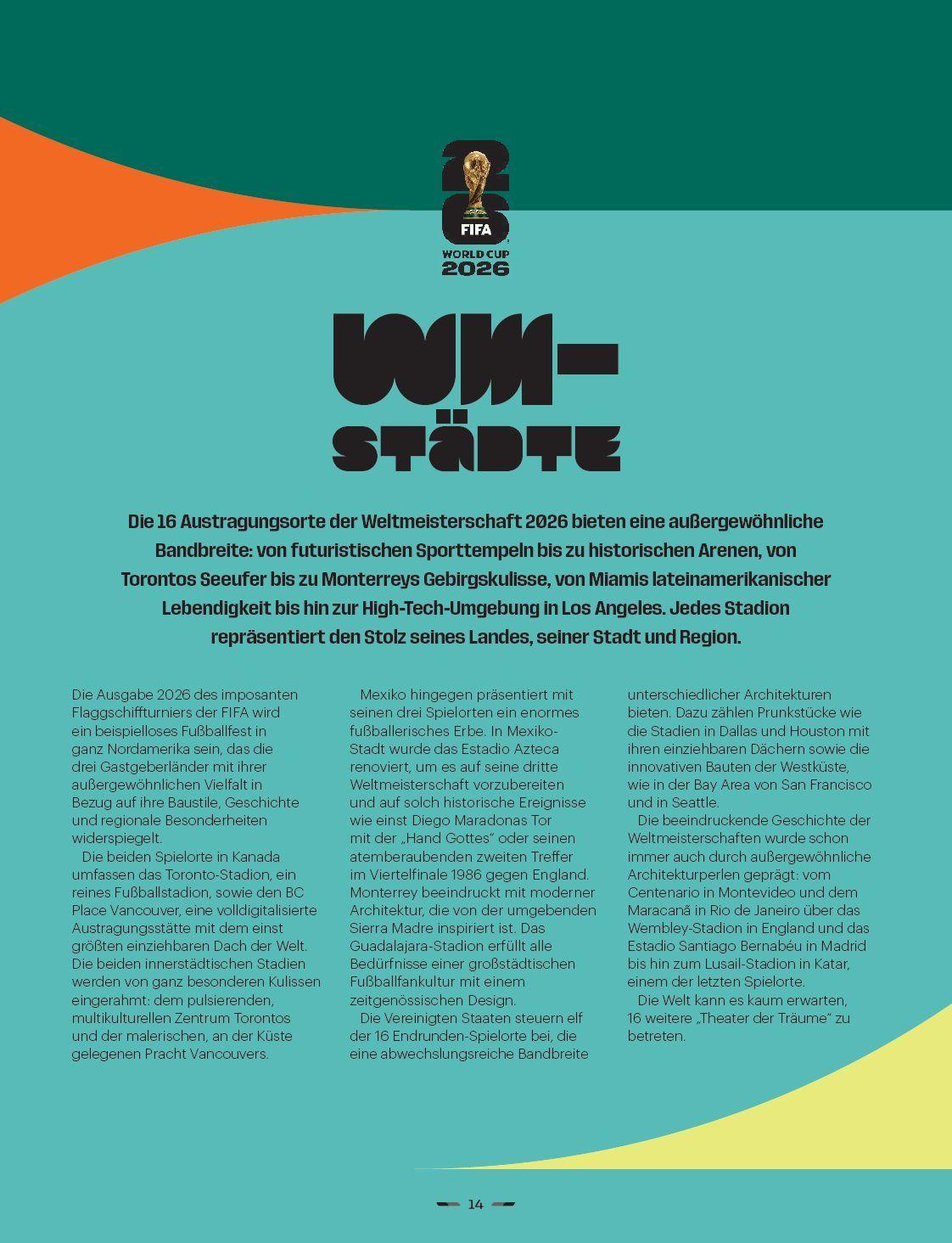 Beispielinhalt (Bild) FIFA Weltmeisterschaft 2026 - Das offizielle Buch