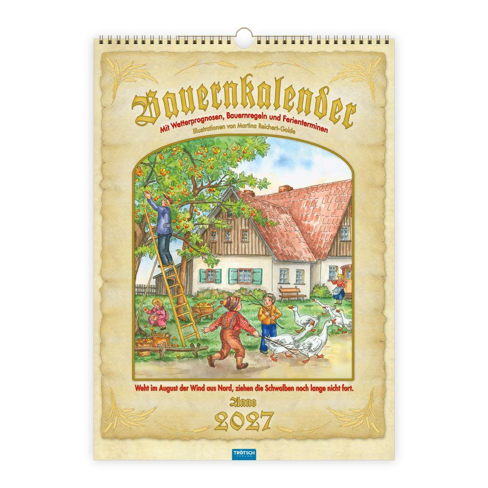 Vorderes Coverbild TRÖTSCH - Großbildkalender Bauernkalender 2027 mit Wetterprognosen Bauernregeln und Ferienterminen