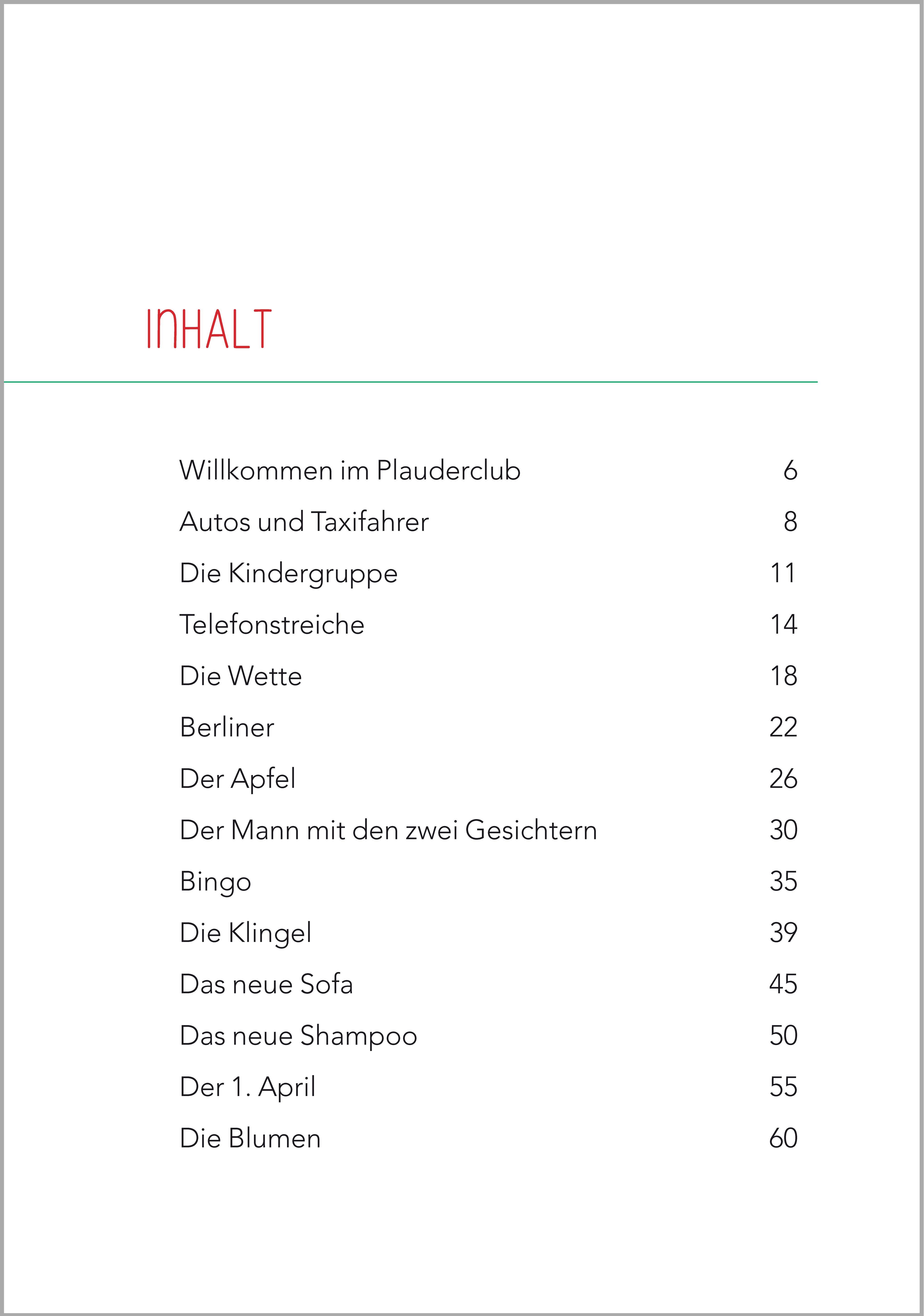 Beispielinhalt (Bild) Geschichten vom Plauderclub