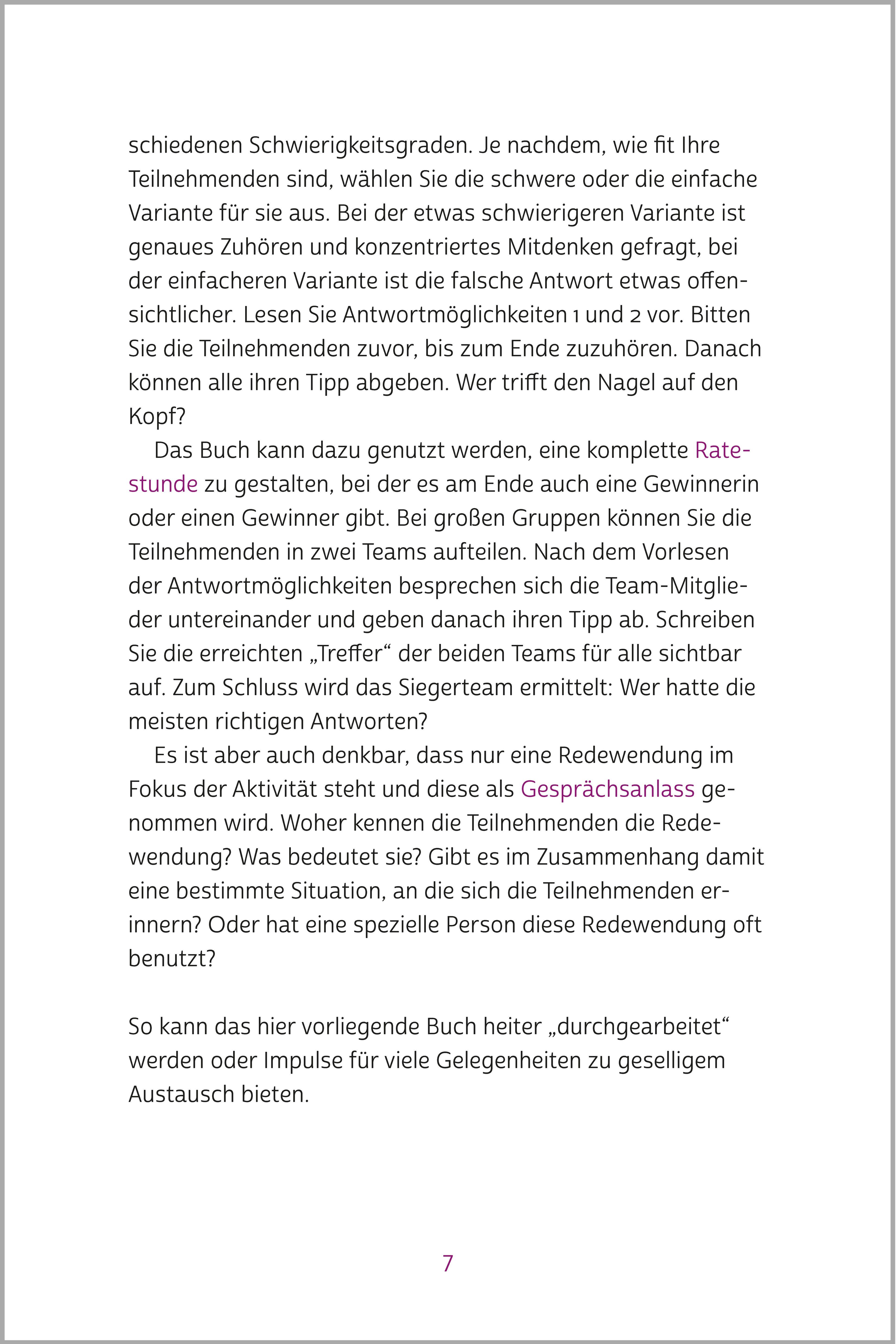 Beispielinhalt (Bild) Rätselbuch der Redewendungen