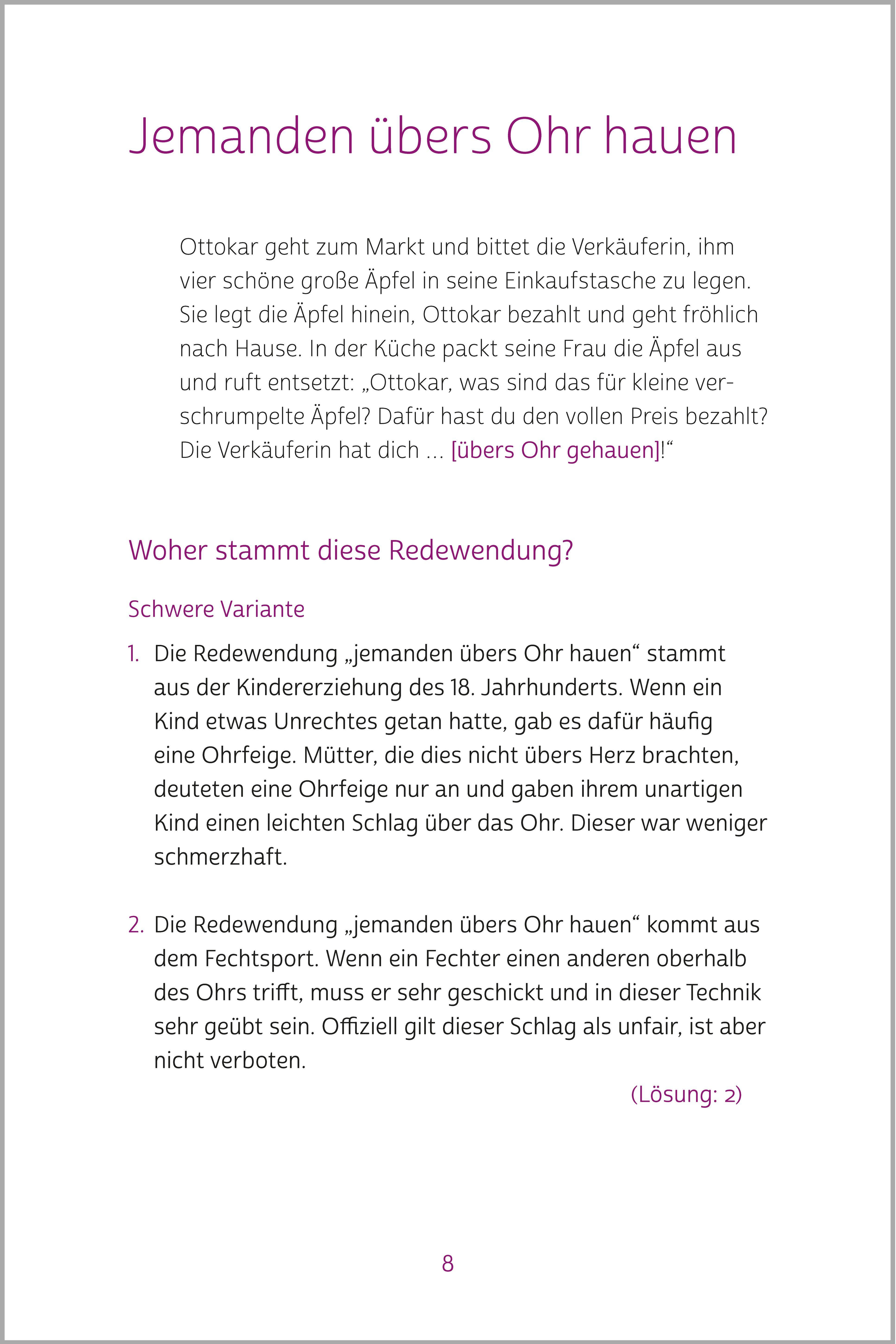 Beispielinhalt (Bild) Rätselbuch der Redewendungen