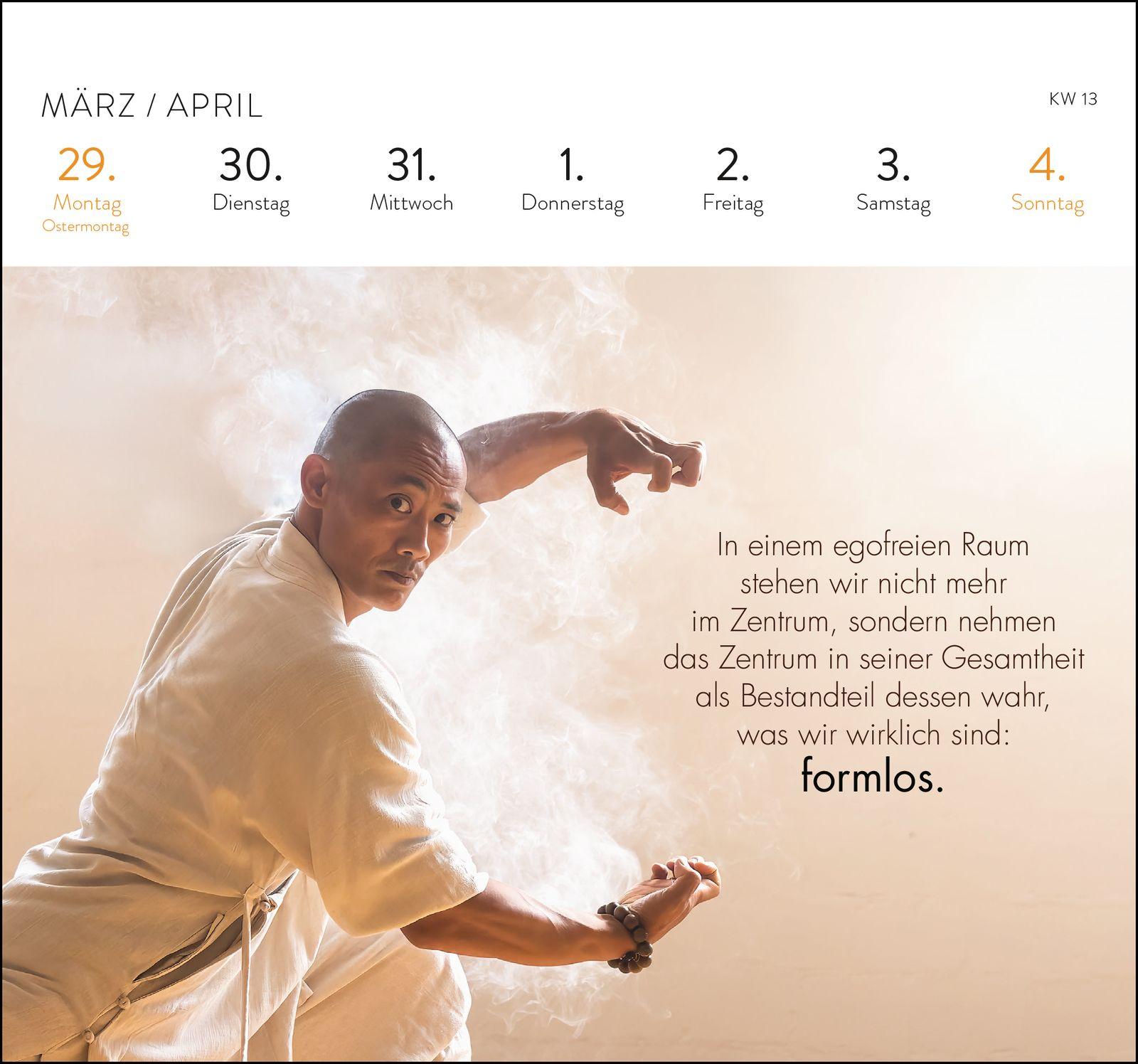 Beispielinhalt (Bild) Postkartenkalender 2027: Shaolin Spirit