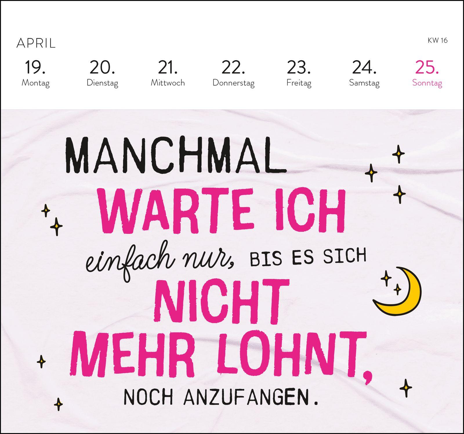 Beispielinhalt (Bild) Postkartenkalender 2027: Falls mich jemand sucht: Ich bin im Eimer