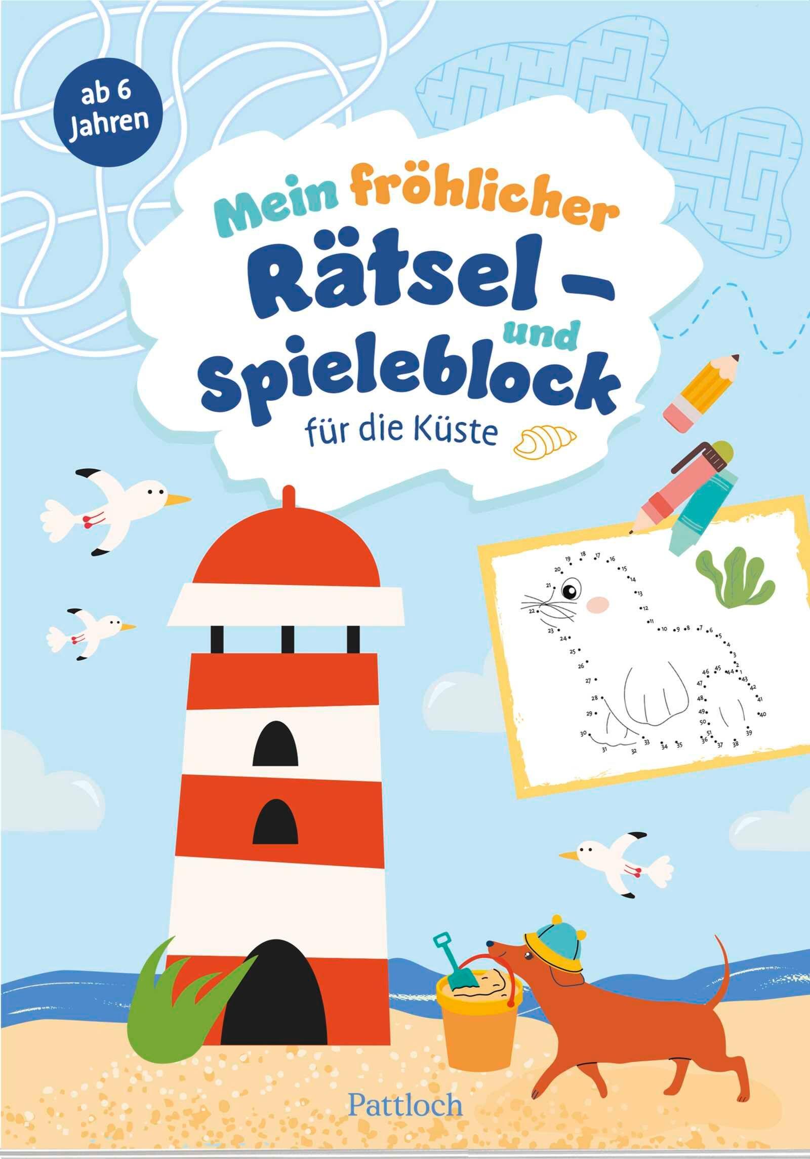 Vorderes Coverbild Mein fröhlicher Rätsel- und Spieleblock für die Küste