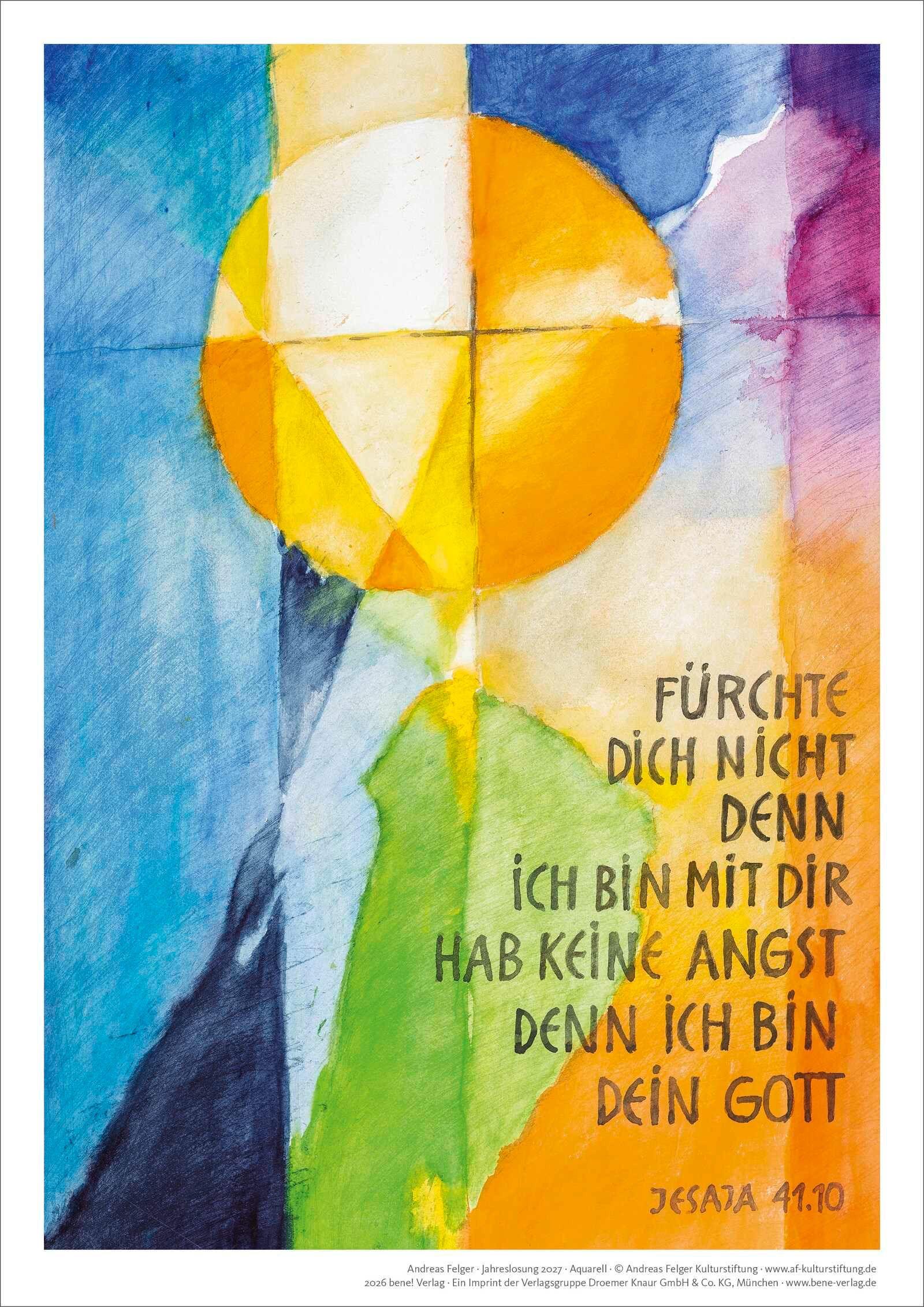 Vorderes Coverbild Jahreslosung 2027 Andreas Felger, Kunstdruck A4