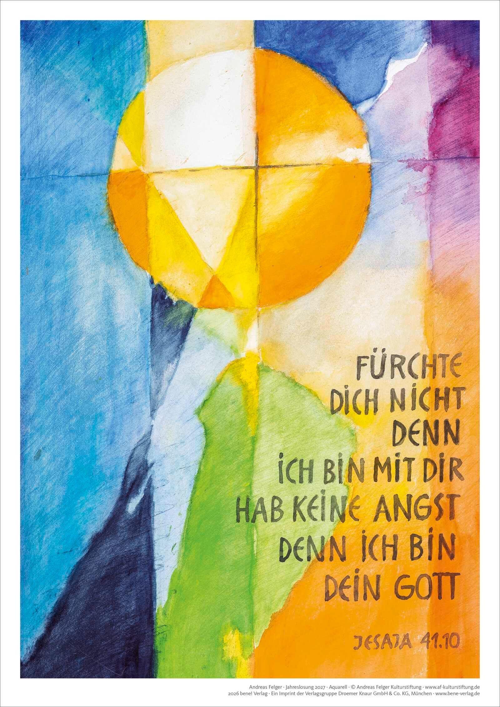 Vorderes Coverbild Jahreslosung 2027 Andreas Felger, Kunstdruck A3