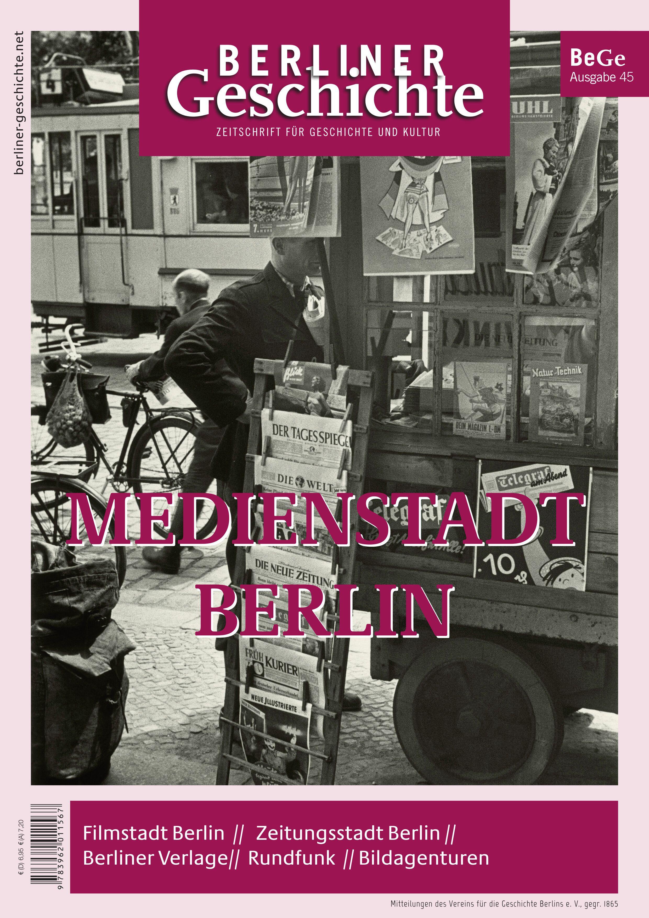 Vorderes Coverbild Berliner Geschichte - Zeitschrift für Geschichte und Kultur 45