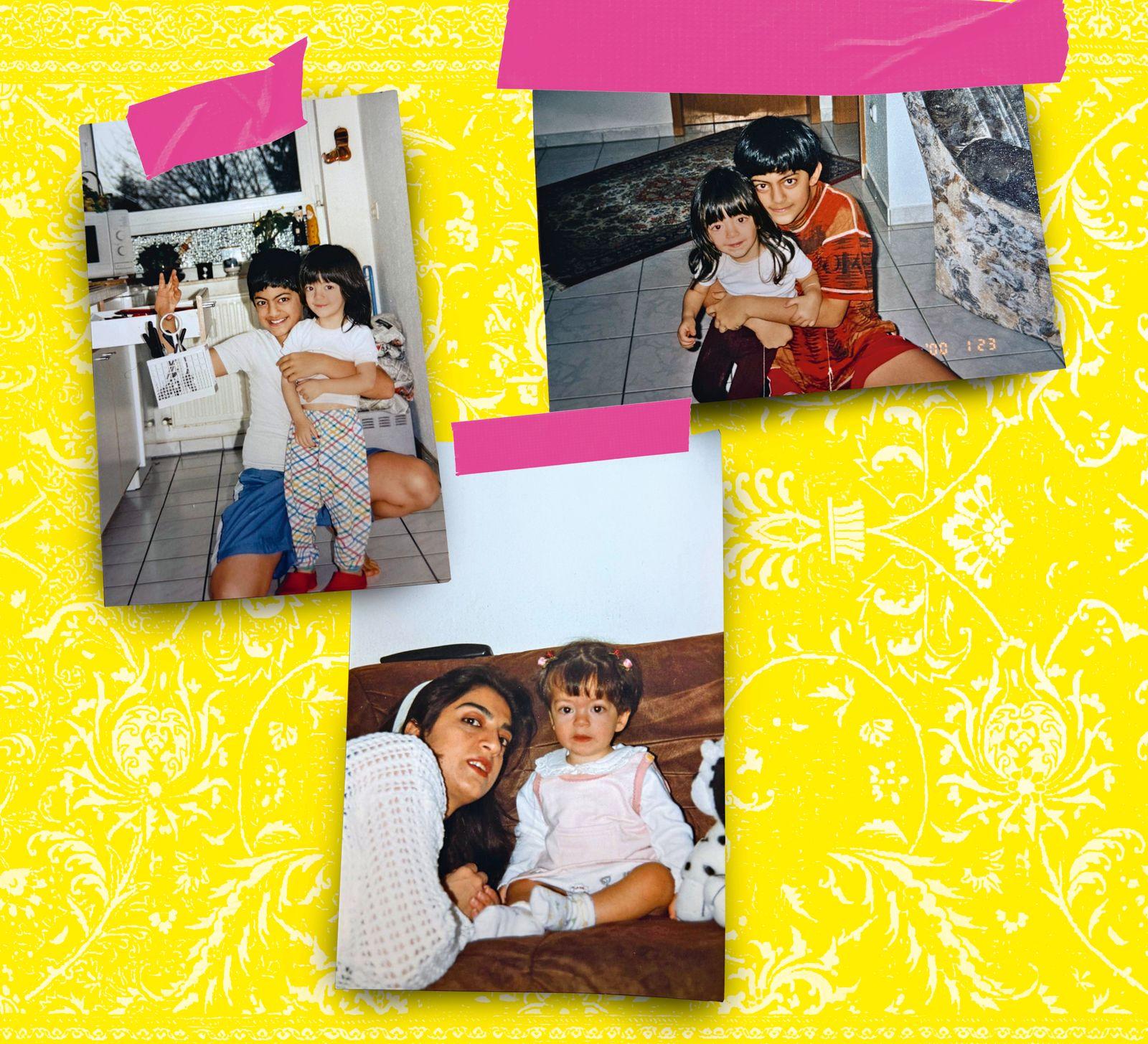 Beispielinhalt (Bild) Papa weg. Mama müde. Ich laut.