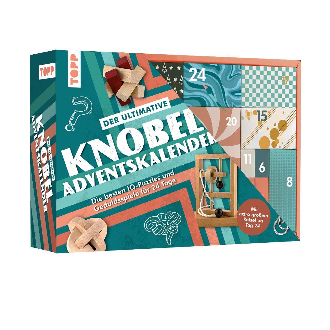 Vorderes Coverbild Der ultimative Knobelspiel-Adventskalender - Die besten IQ-Puzzles und Geduldsspiele für 24 Tage
