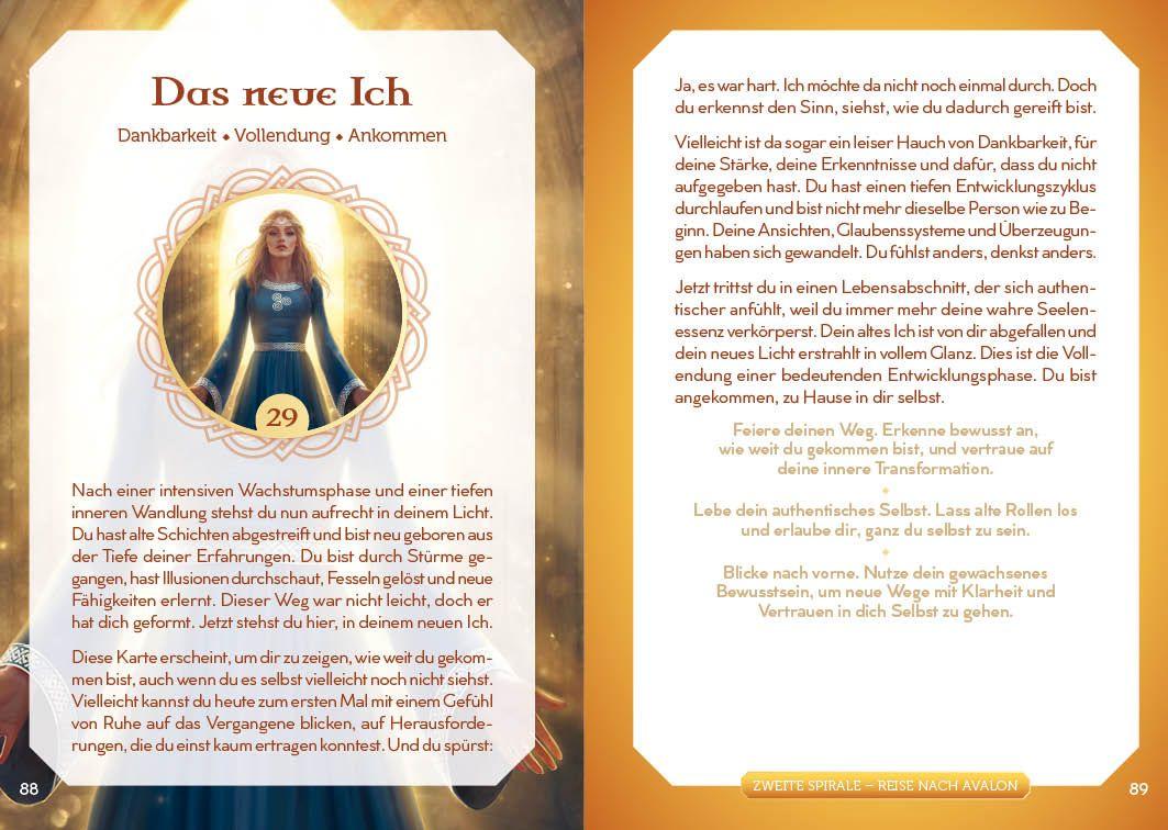 Beispielinhalt (Bild) Orakel-Kartenset: Avalon Orakel | Wandle auf den Pfaden der Priesterinnen und verbinde dich mit den transformierenden Energien keltischer Kraftorte
