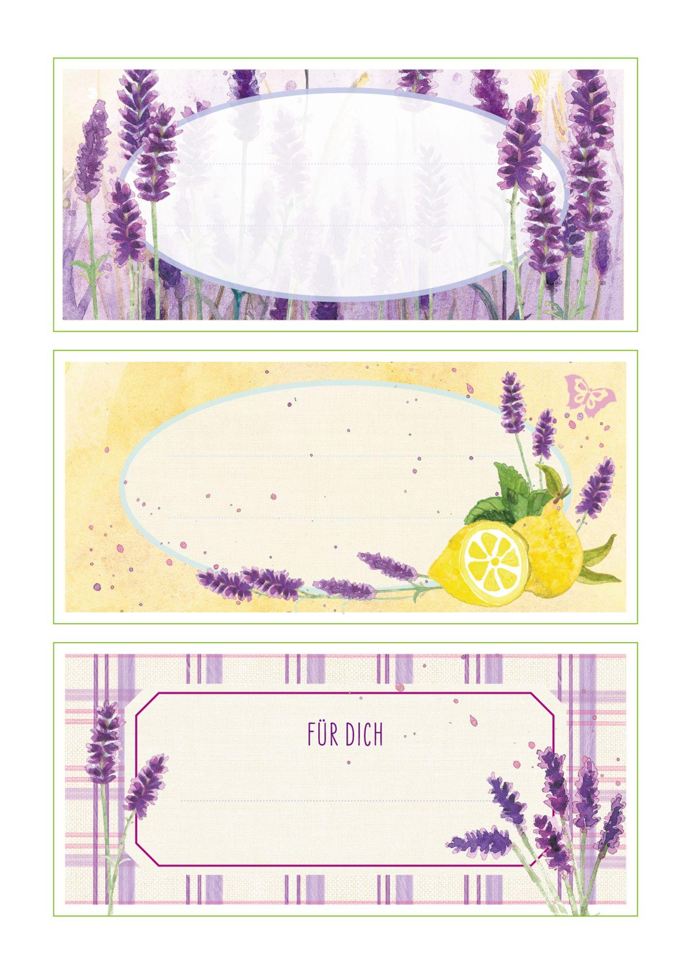 Beispielinhalt (Bild) Küchensticker & Etiketten - Lavendel