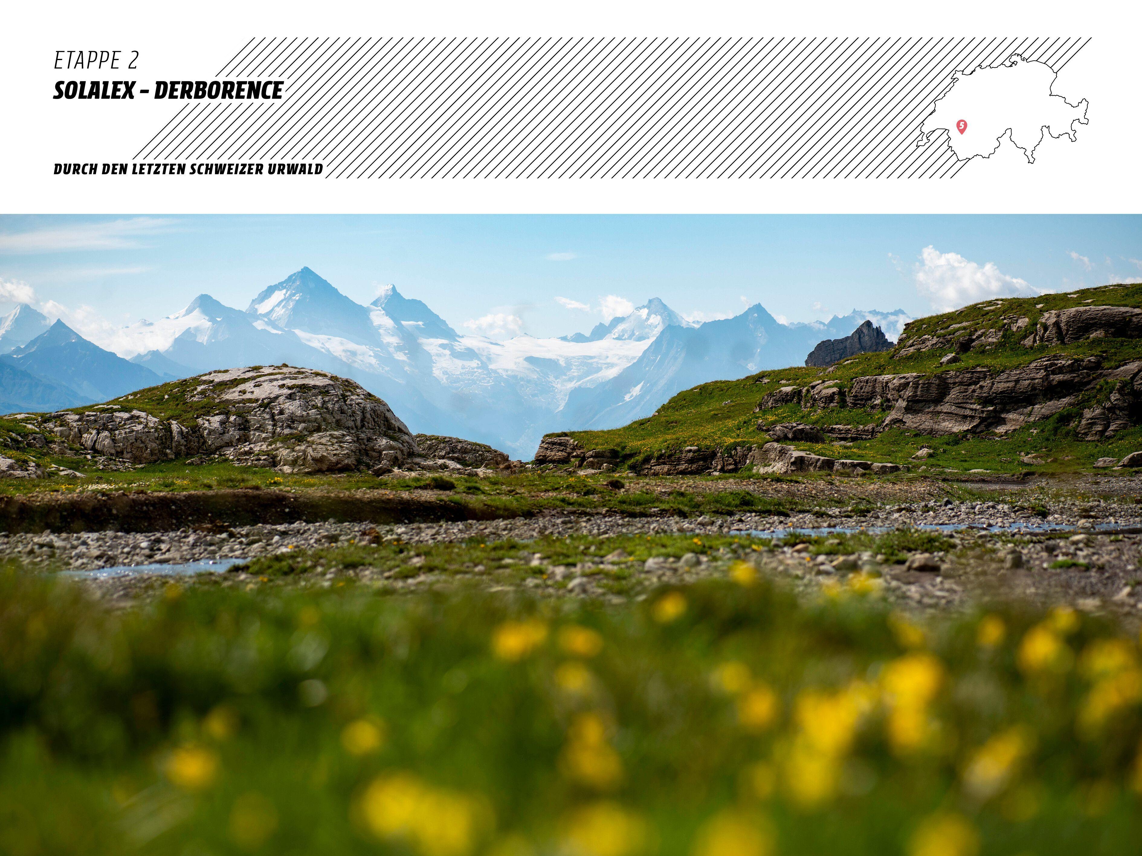 Beispielinhalt (Bild) Trekking in den Schweizer Alpen