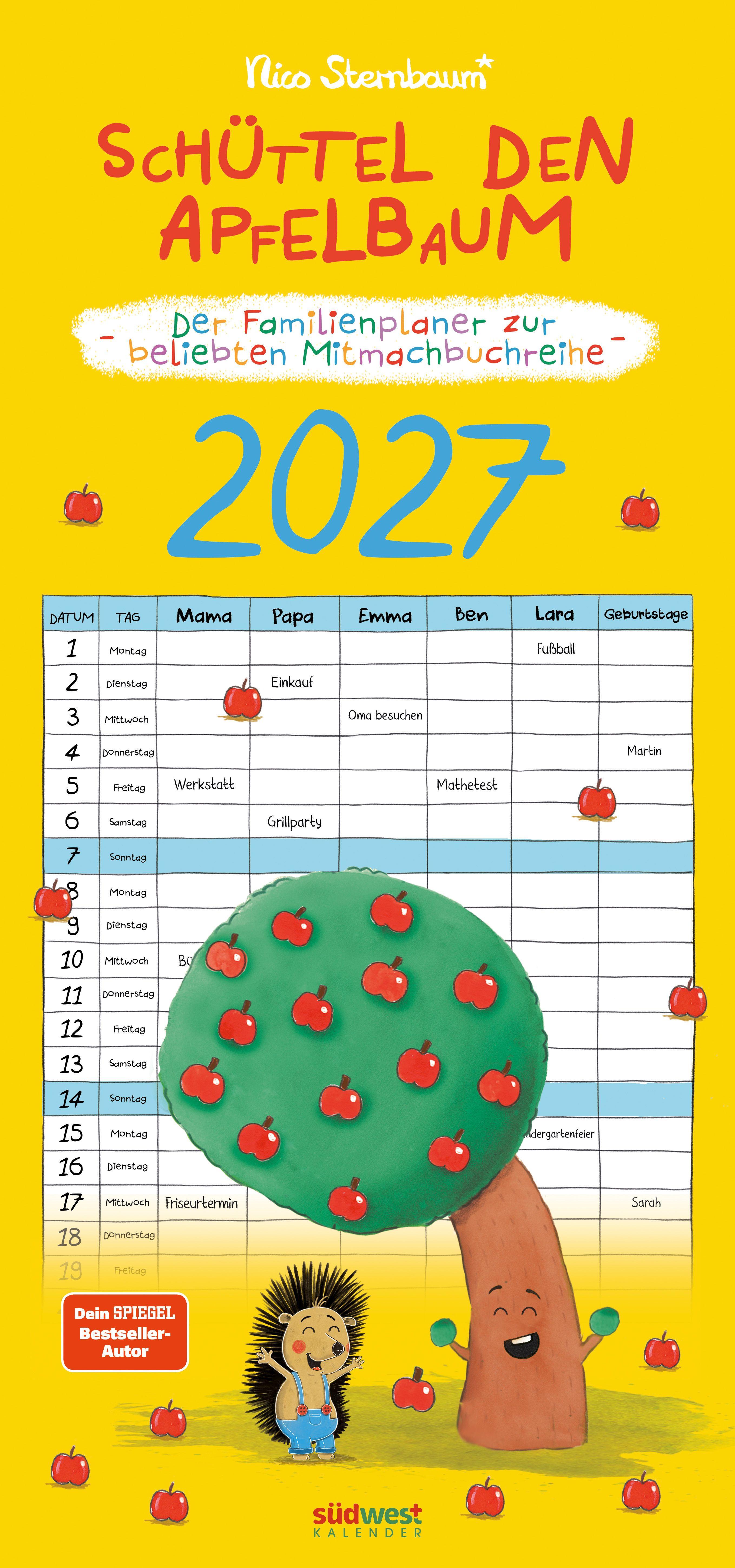 Vorderes Coverbild Schüttel den Apfelbaum - der Familienplaner zur beliebten Mitmachbuchreihe