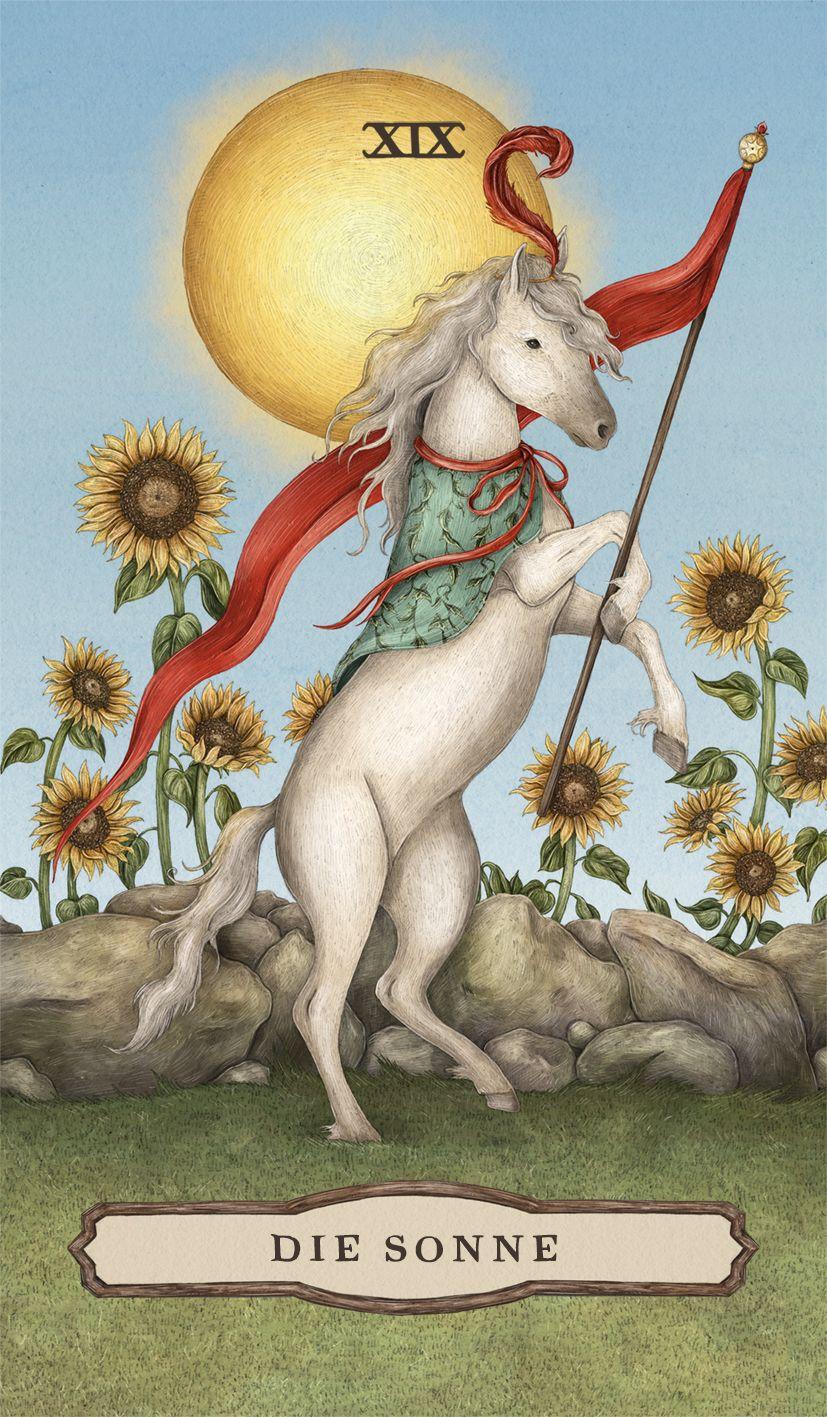 Beispielinhalt (Bild) Woodland Wardens Tarot - Set mit Booklet u. 78 Karten