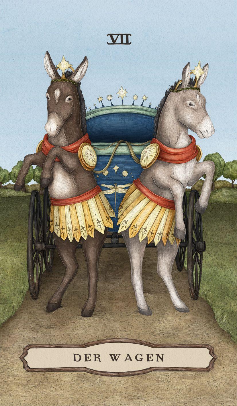 Beispielinhalt (Bild) Woodland Wardens Tarot - Set mit Booklet u. 78 Karten