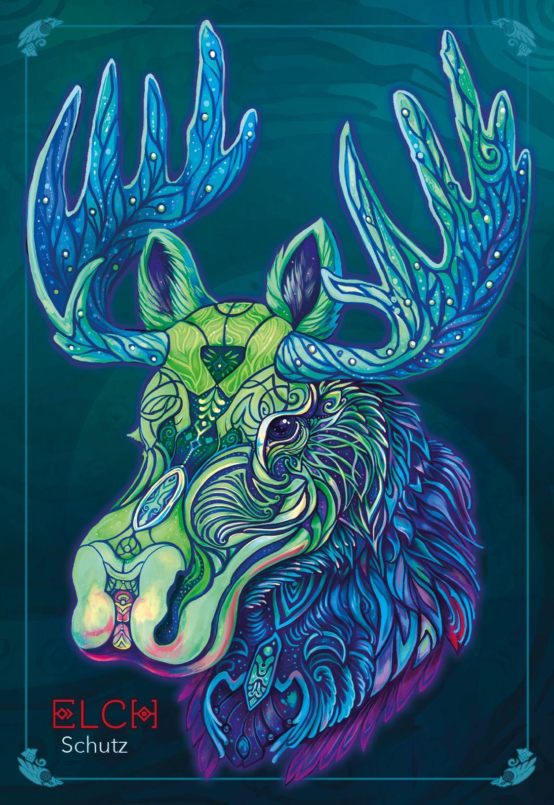 Beispielinhalt (Bild) Echoes of the Wild Souls - Krafttiere aus den slawischen Wäldern und nordischen Weiten (Orakelkarten - Krafttierkarten)