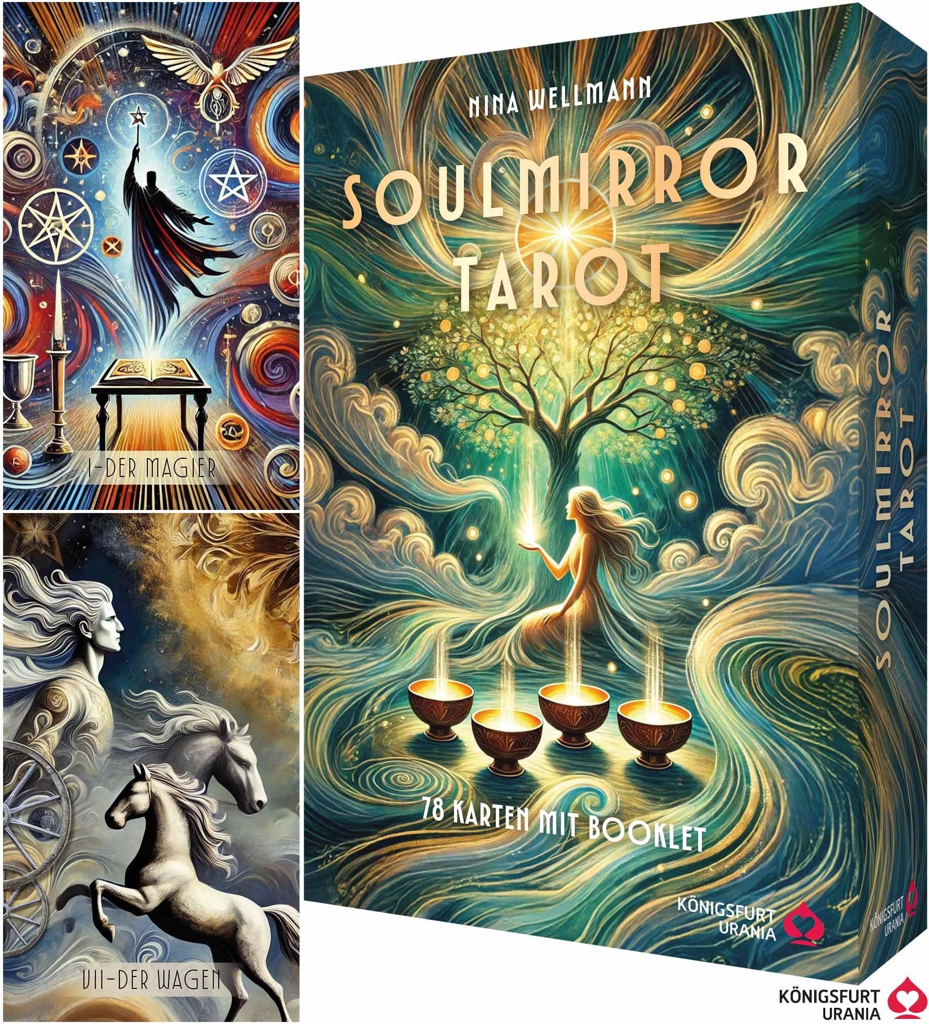 Vorderes Coverbild Soulmirror Tarot - 78 Karten mit Buch - (Soul Path, sensitive Tarotkarten)