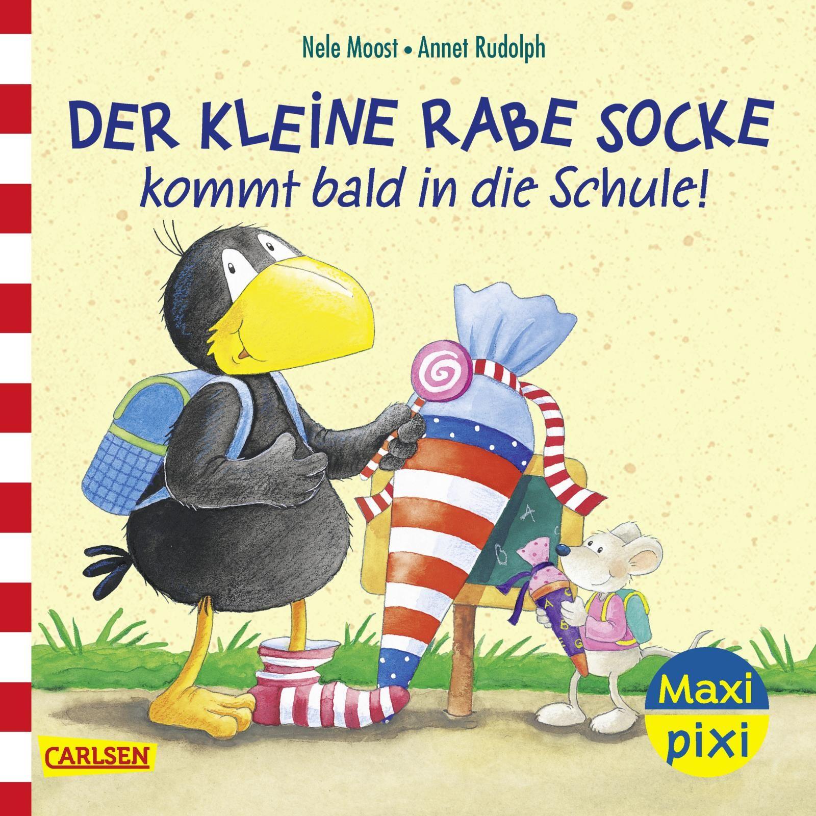 Vorderes Coverbild Maxi Pixi 497: VE 5: Der kleine Rabe Socke kommt bald in die Schule! (5 Exemplare)