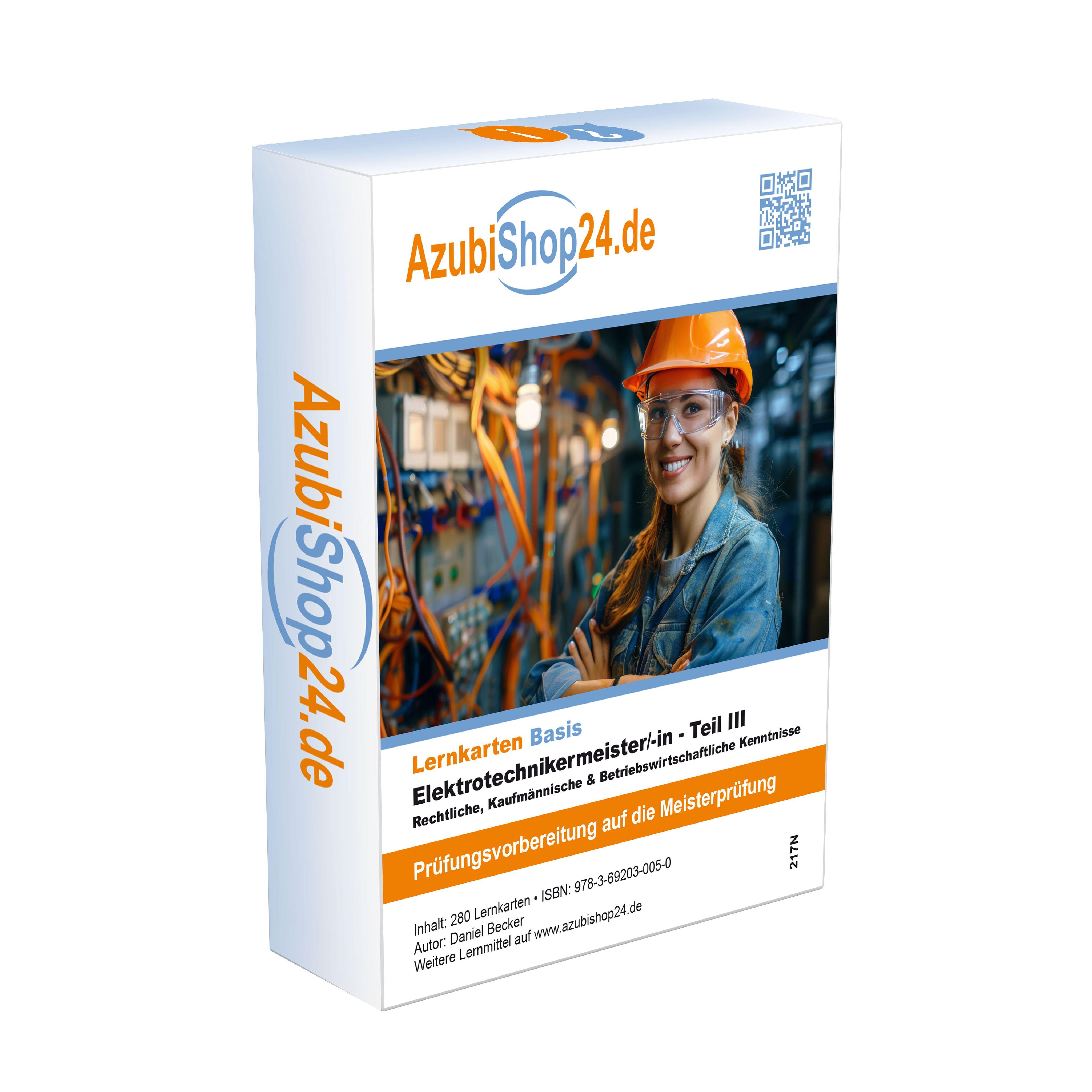 Vorderes Coverbild Elektrotechniker Meister Lernkarten Teil 3