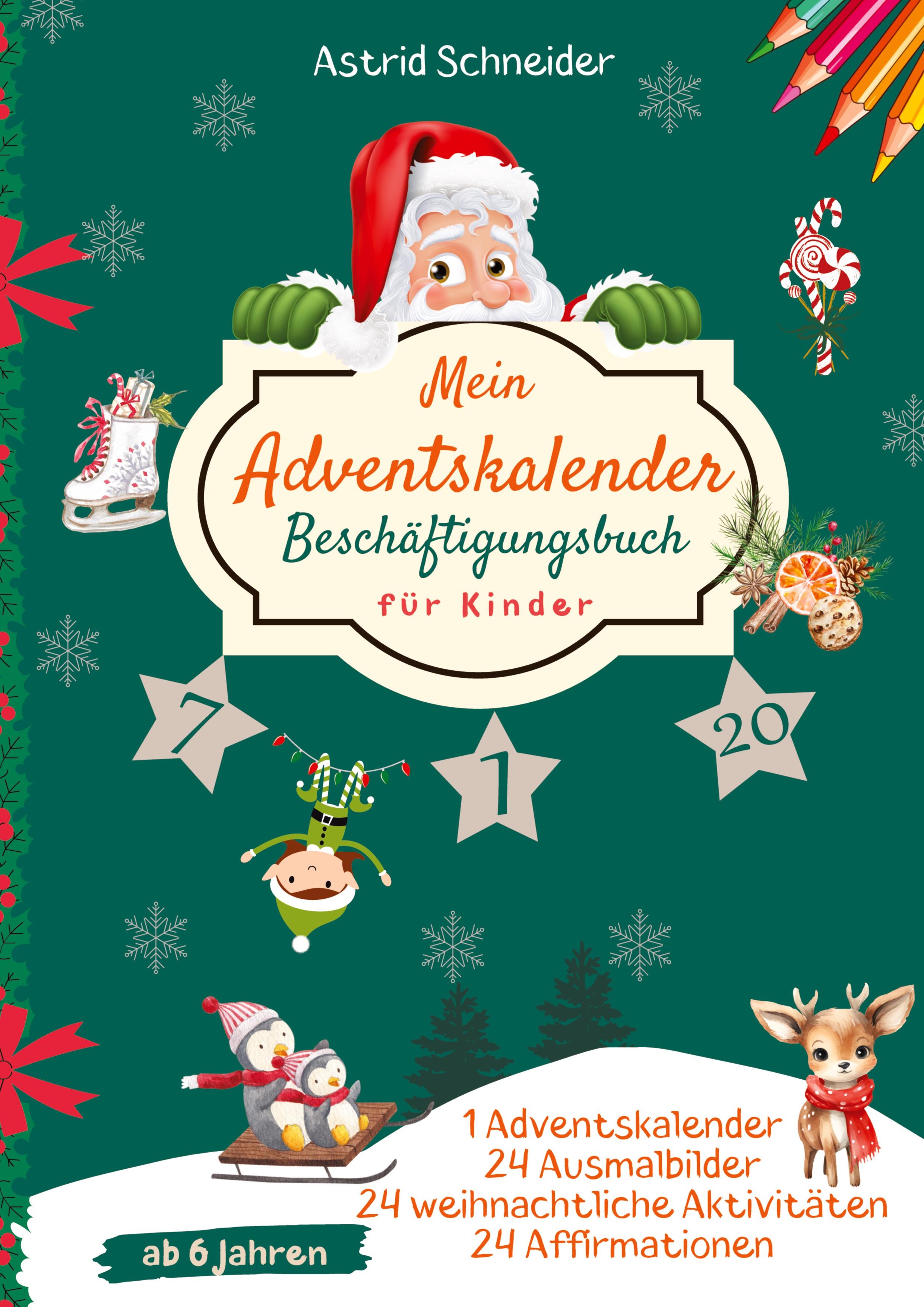 Vorderes Coverbild Mein Adventskalender Beschäftigungsbuch für Kinder ab 6 Jahren: