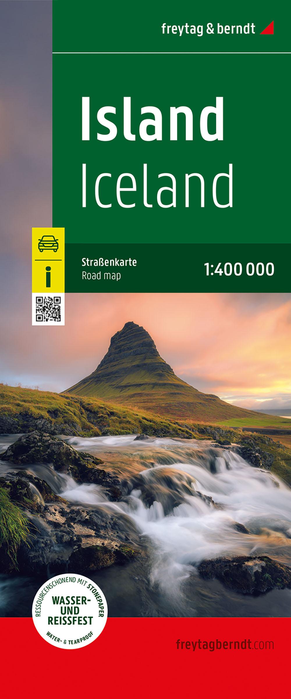 Vorderes Coverbild Island, Straßenkarte 1:400.000, freytag & berndt, Softcover
