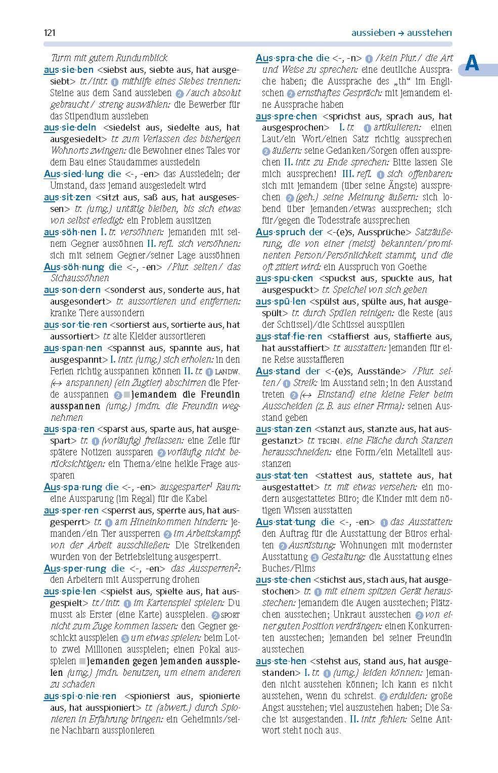 Beispielinhalt (Bild) PONS Das große Schulwörterbuch Deutsch